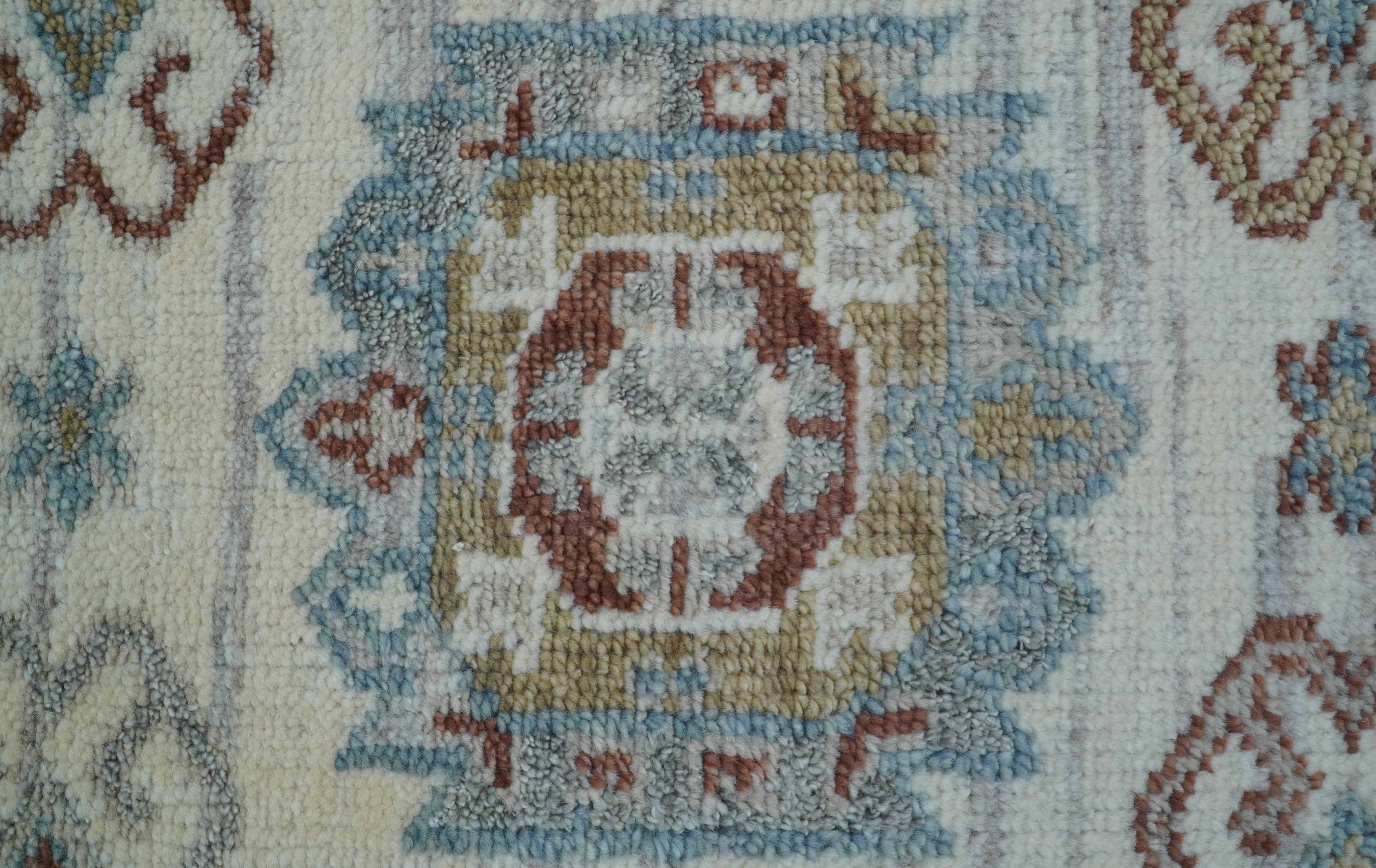 Traditional Design Ivory Hand knotted 2x3 Wool Area Rug - Image 6