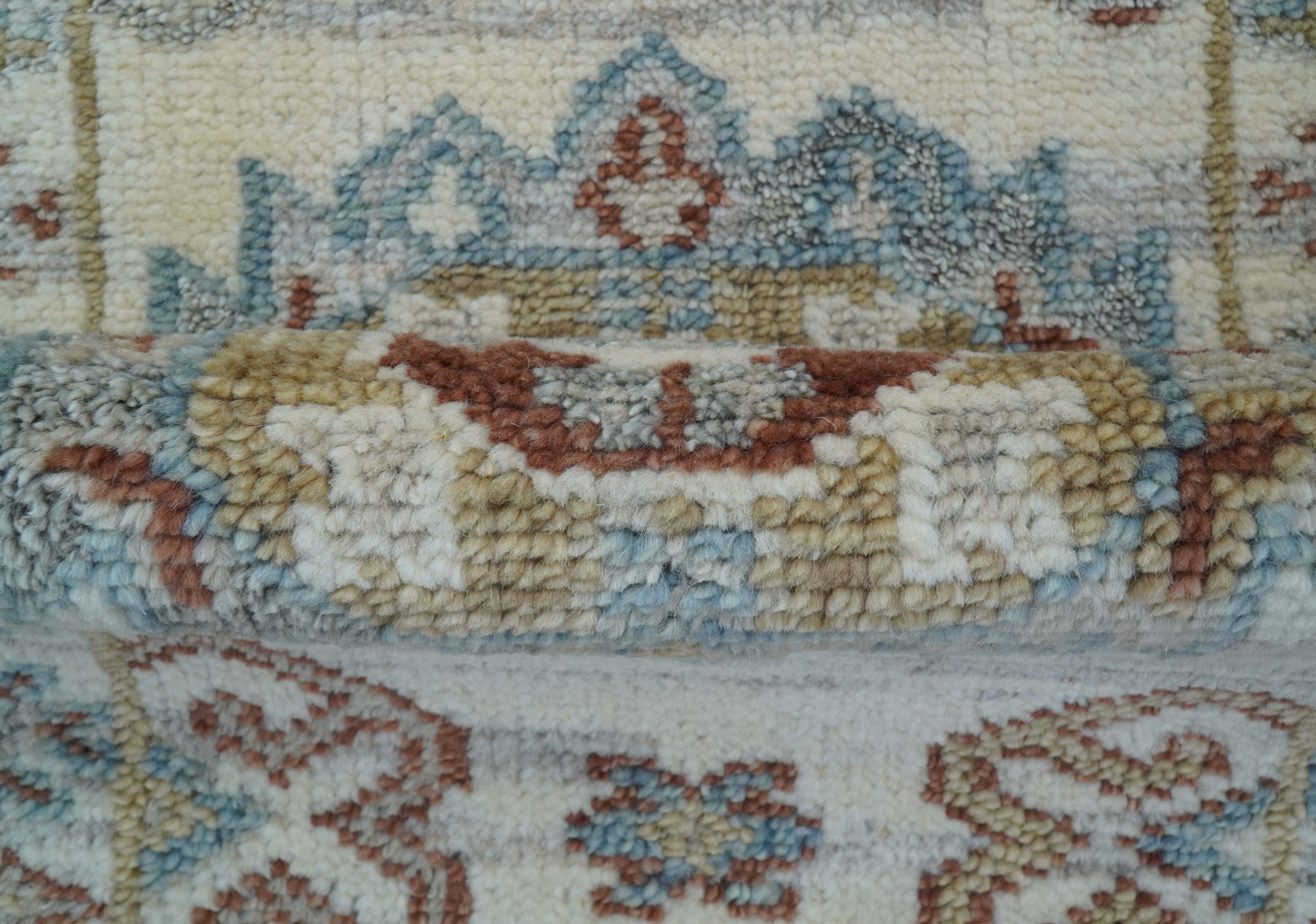 Traditional Design Ivory Hand knotted 2x3 Wool Area Rug - Image 7