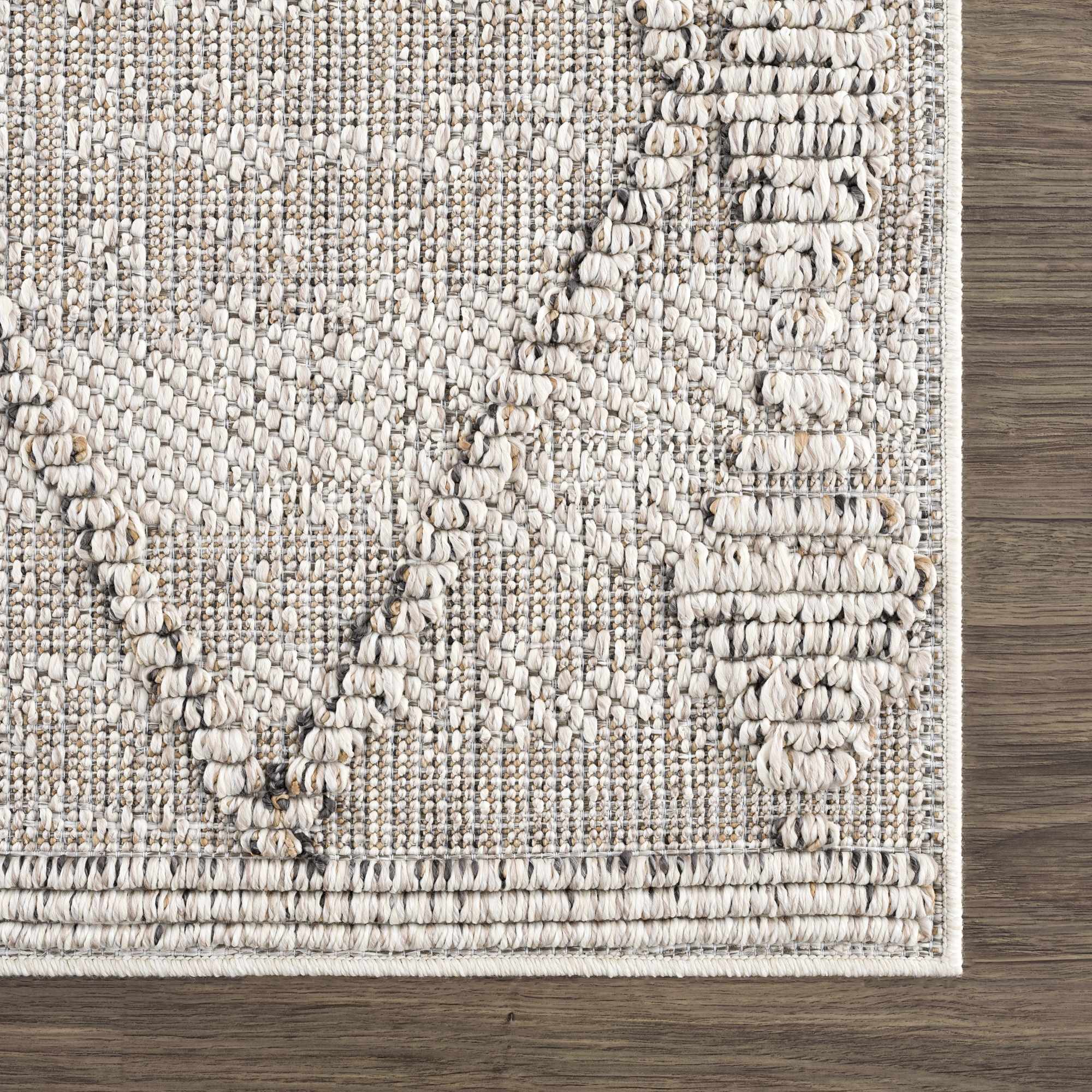 Traditional Tribal Design Beige Medium Pile Outdoor Area Rug - Image 11