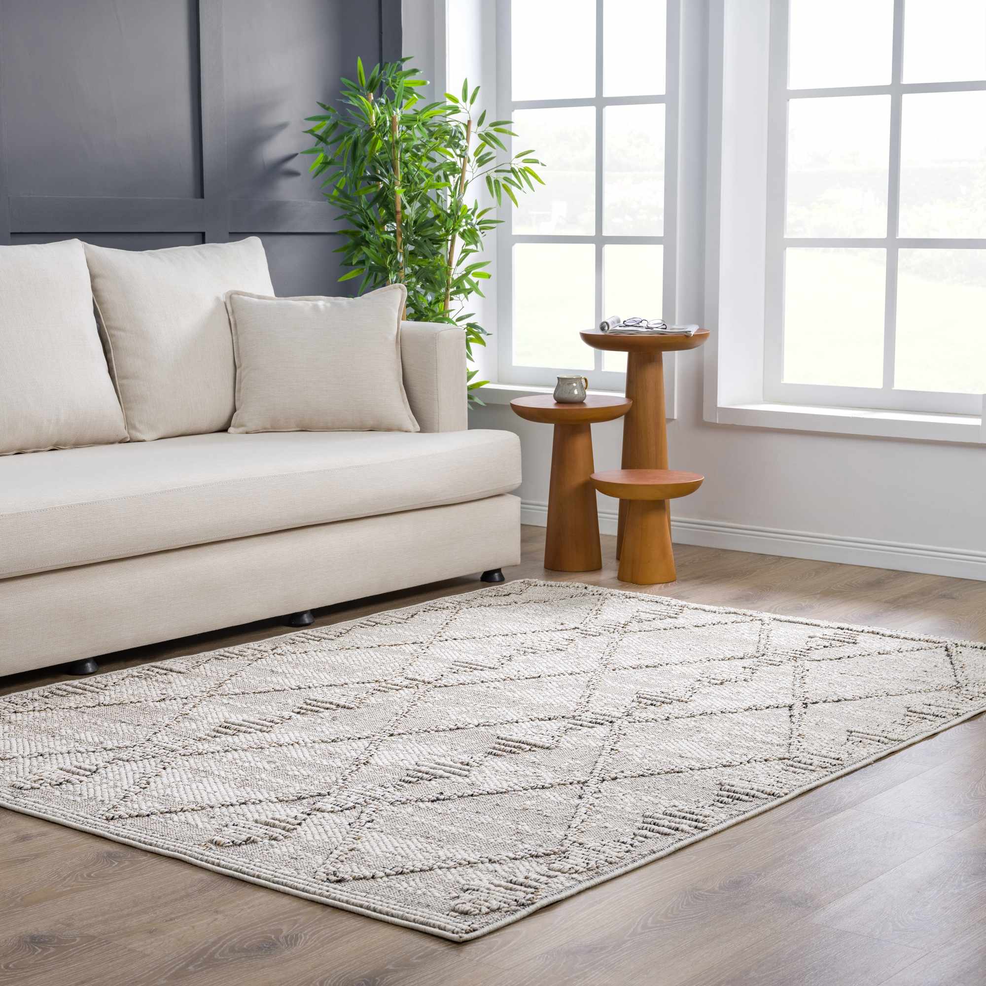 Traditional Tribal Design Beige Medium Pile Outdoor Area Rug - Image 18