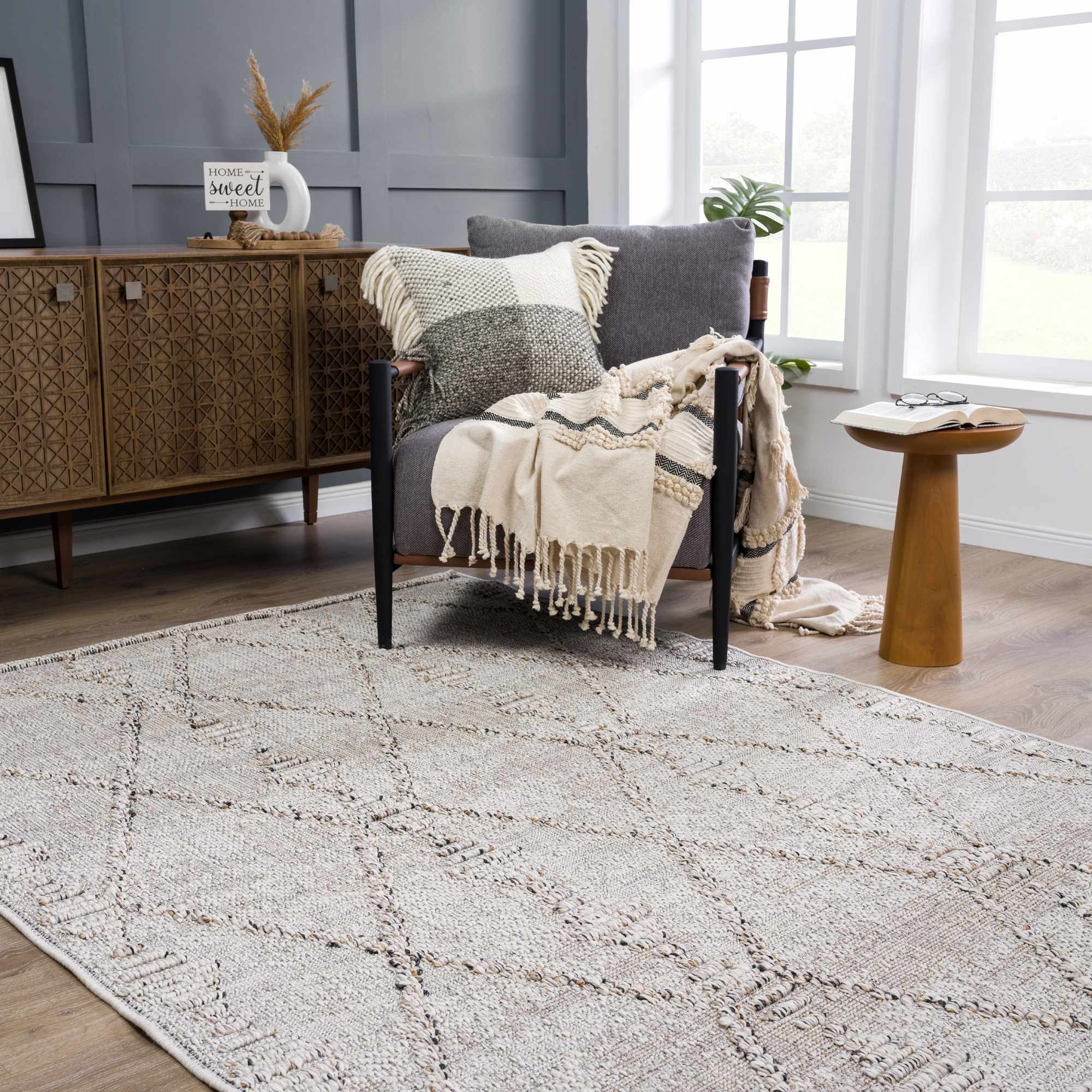 Traditional Tribal Design Beige Medium Pile Outdoor Area Rug - Image 19