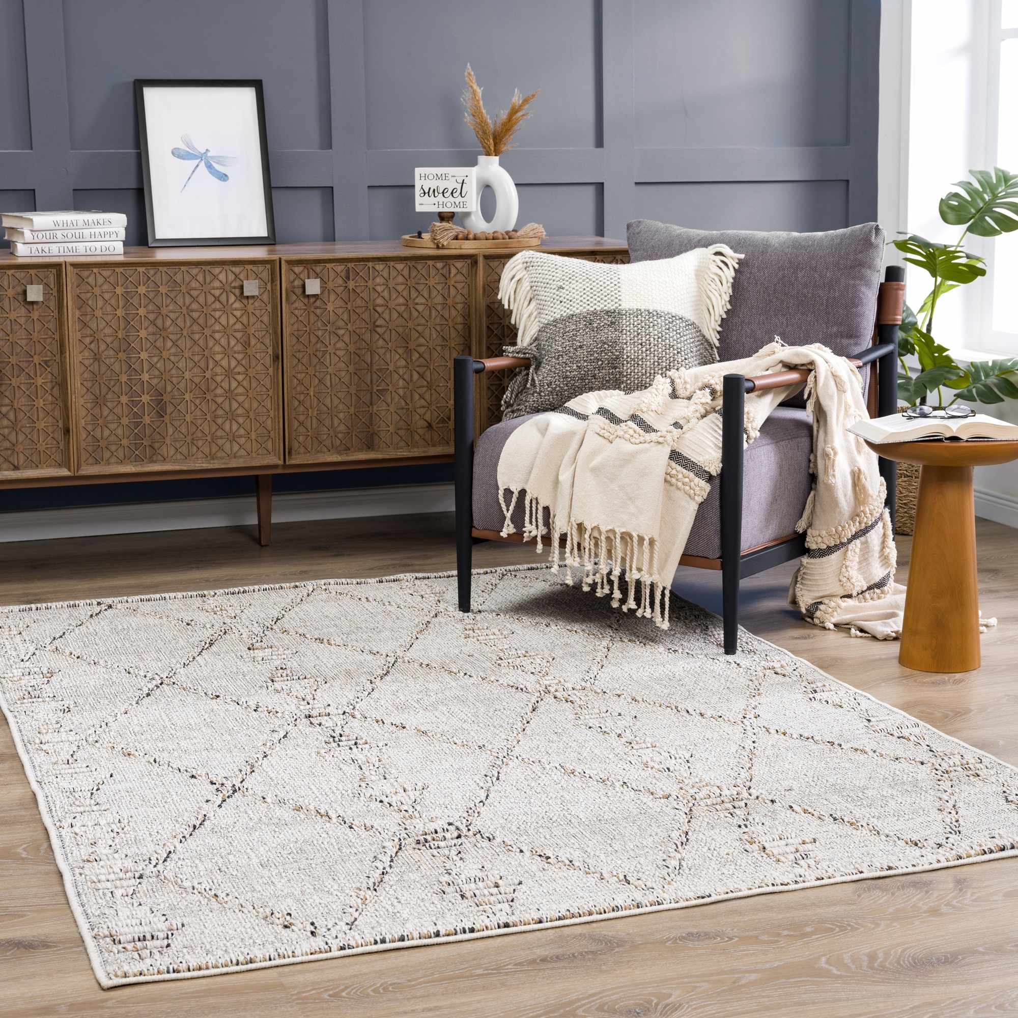 Traditional Tribal Design Beige Medium Pile Outdoor Area Rug - Image 5