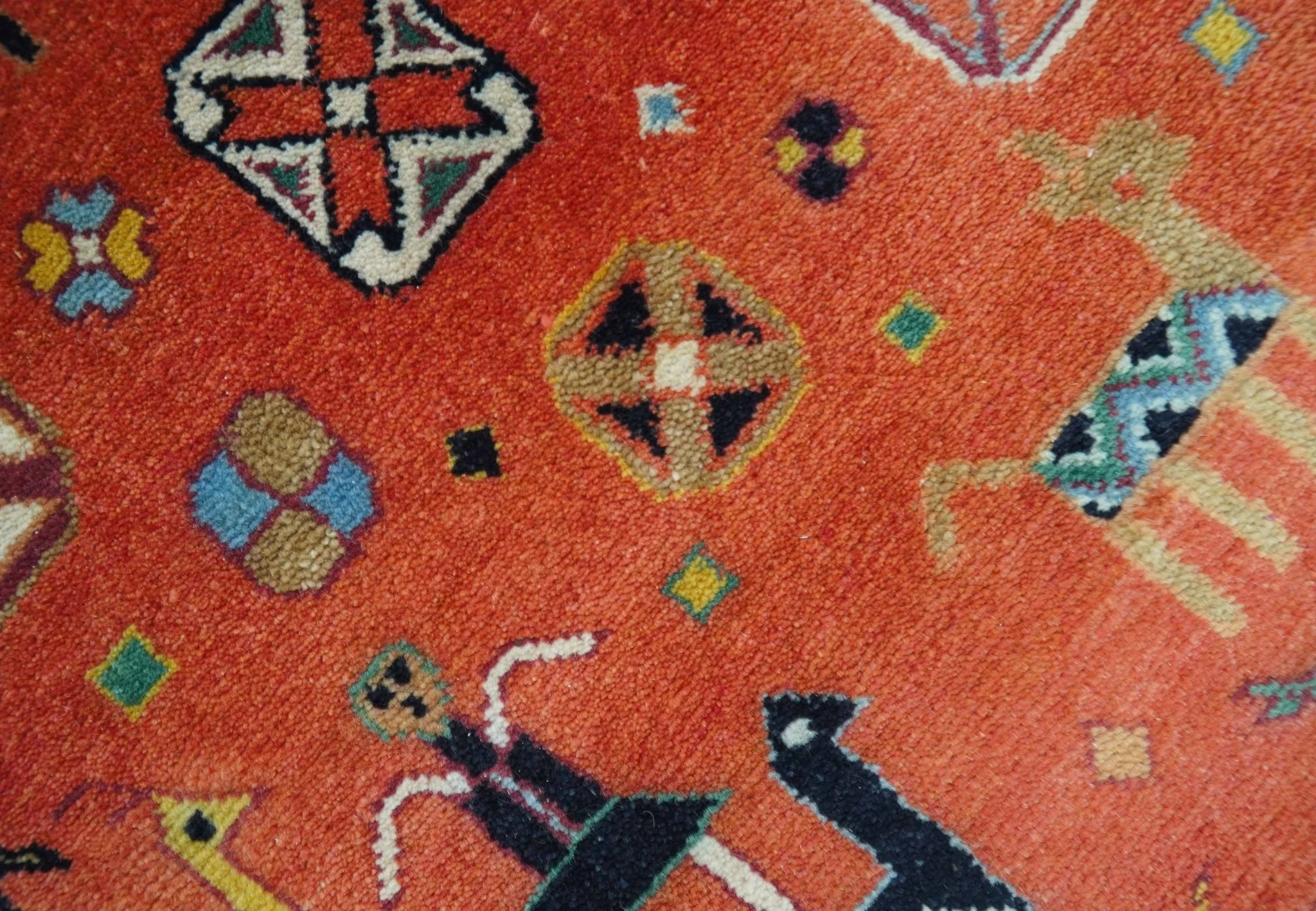 Traditional Tribal Rust And Ivory 8x11 Hand Knotted wool Area Rug - Image 7