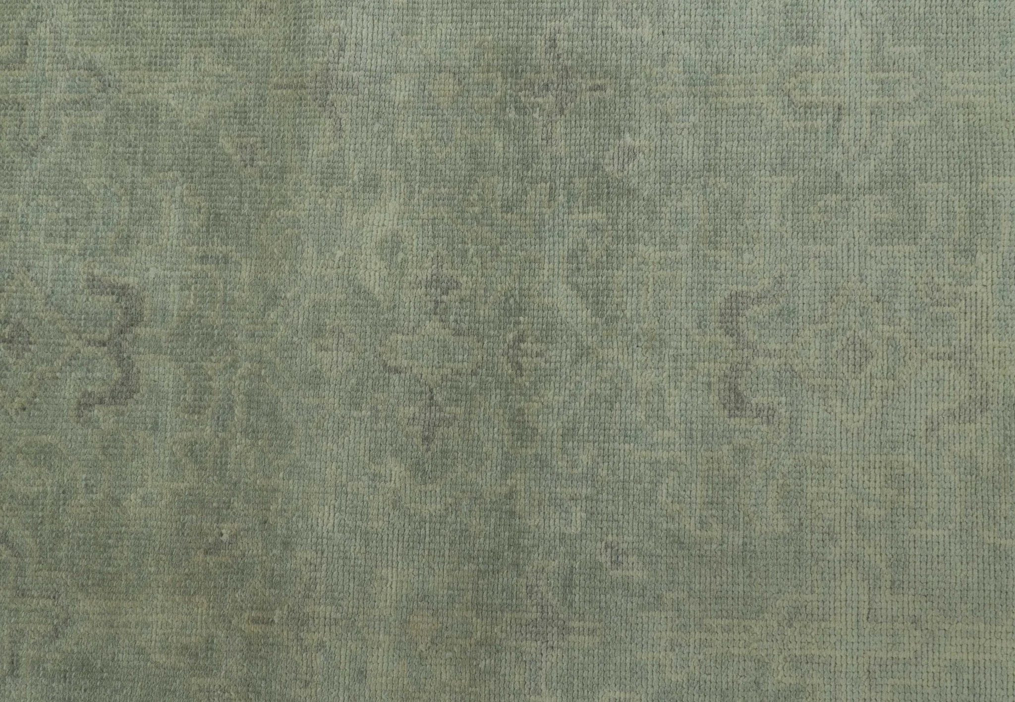 Traditional Turkish Fine Blue And Beige 9.7x12 Hand Knotted Wool Rug - Image 5