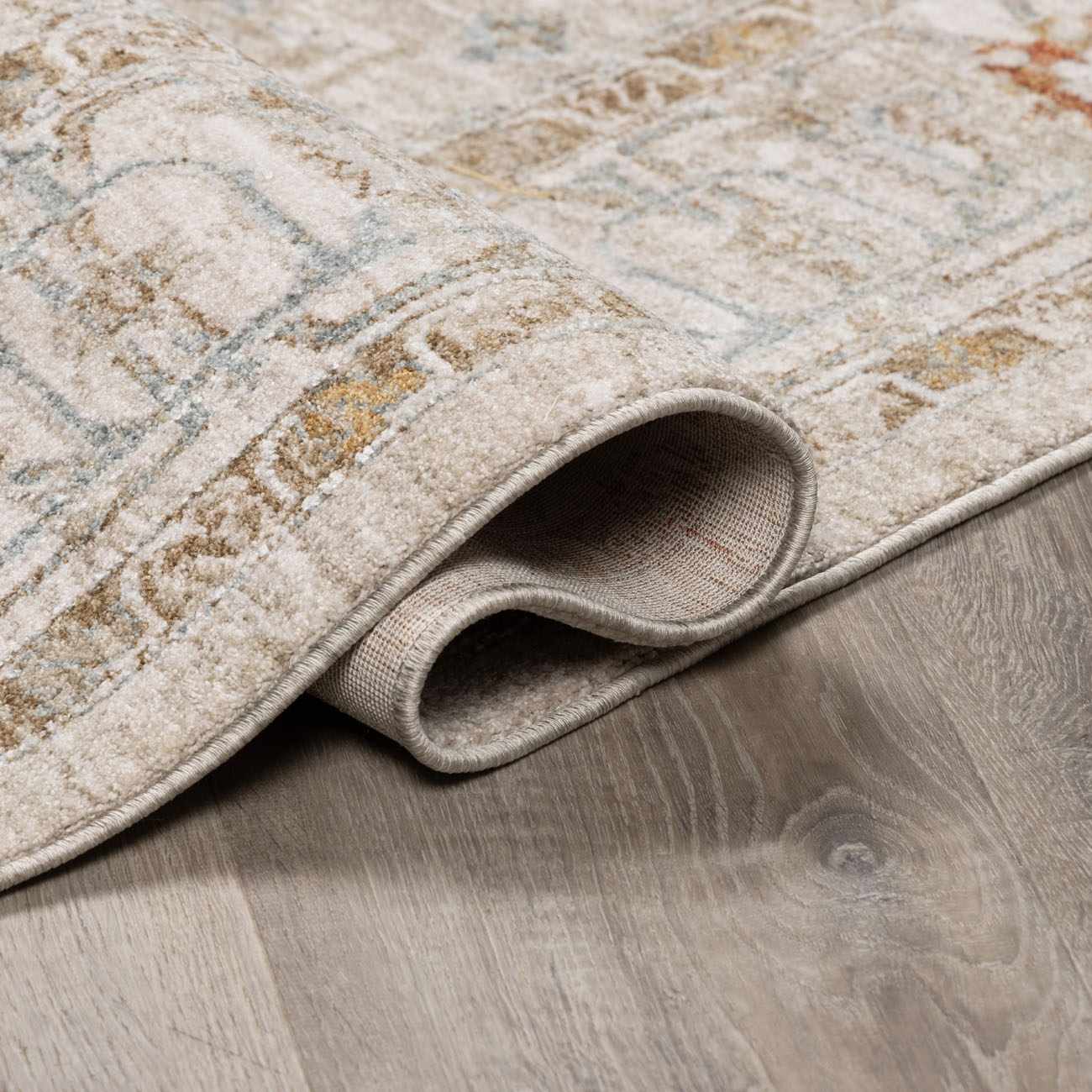Traditional Turkish Design Beige And Rust Rug - Image 10