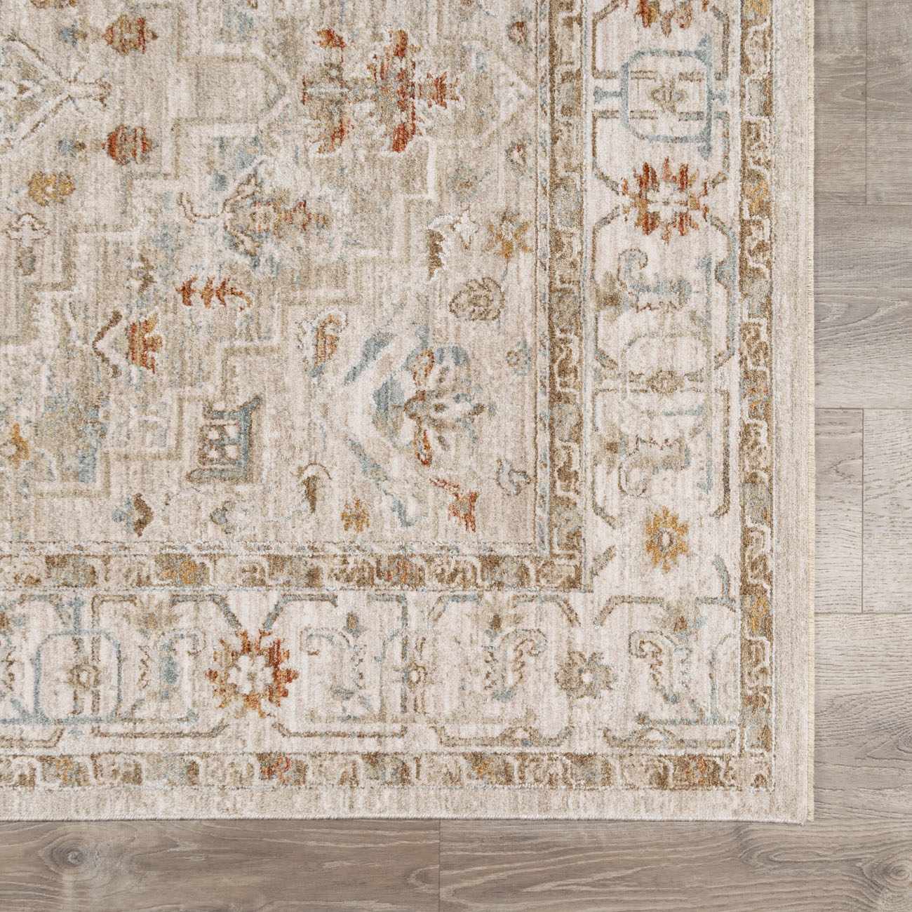 Traditional Turkish Design Beige And Rust Rug - Image 11