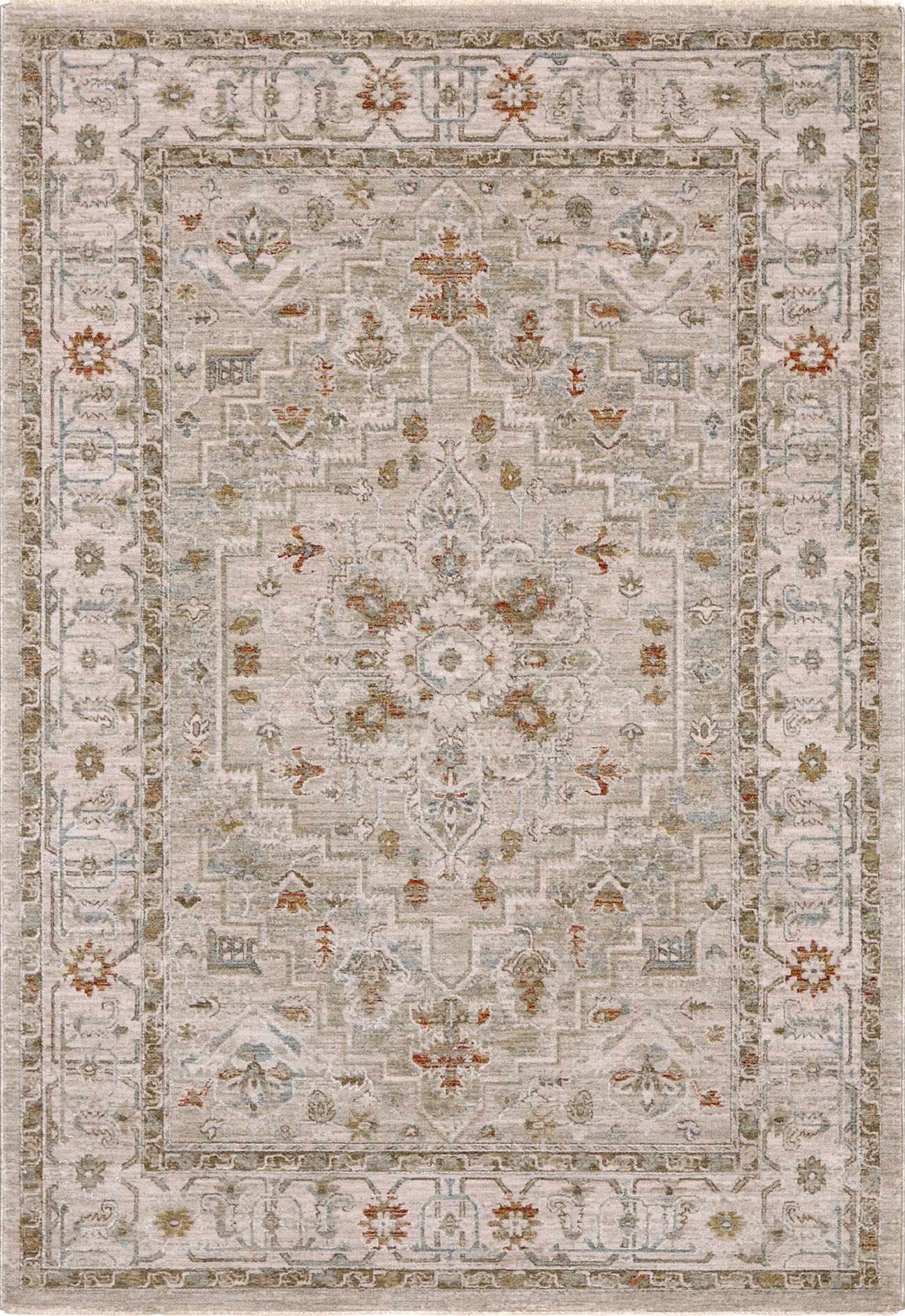 Traditional Turkish Design Beige And Rust Rug - Image 2