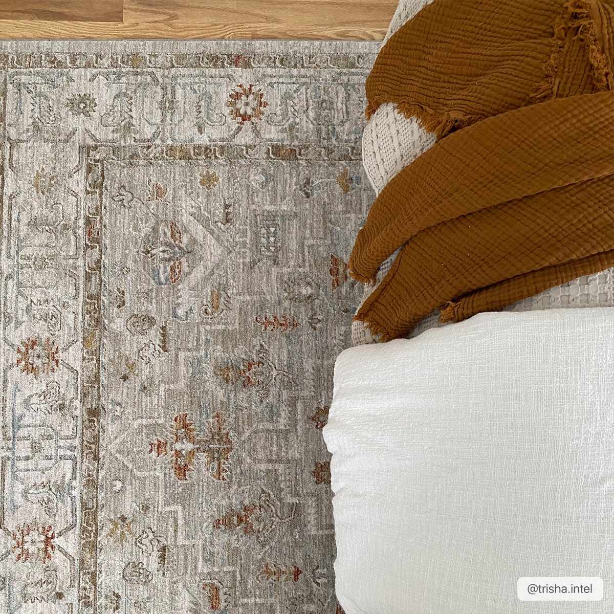 Traditional Turkish Design Beige And Rust Rug - Image 6