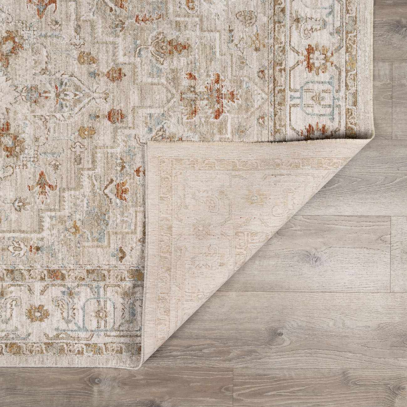 Traditional Turkish Design Beige And Rust Rug - Image 9