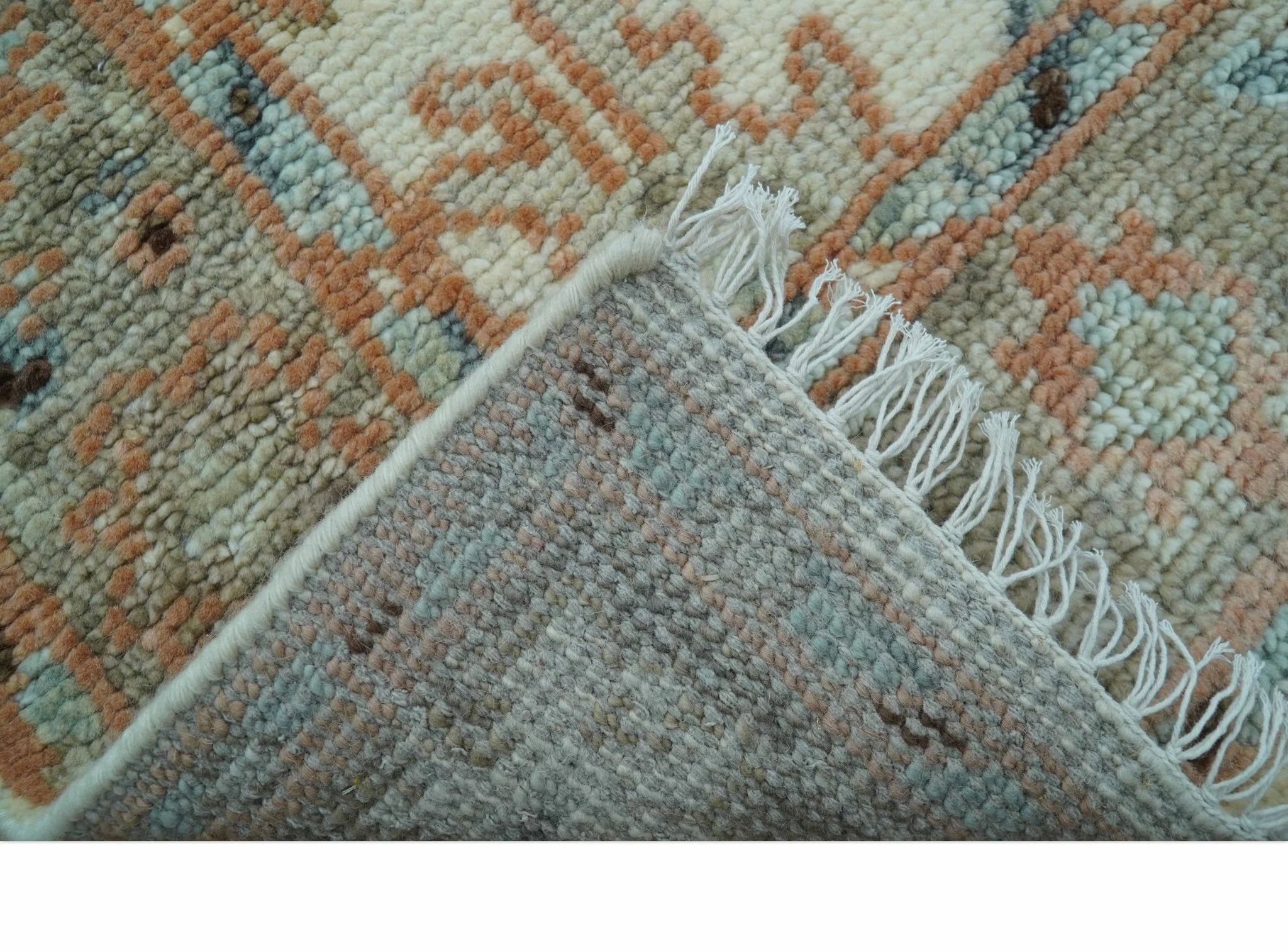Traditional Turkish Design Beige 4x6 Hand knotted Wool Area Rug - Image 7