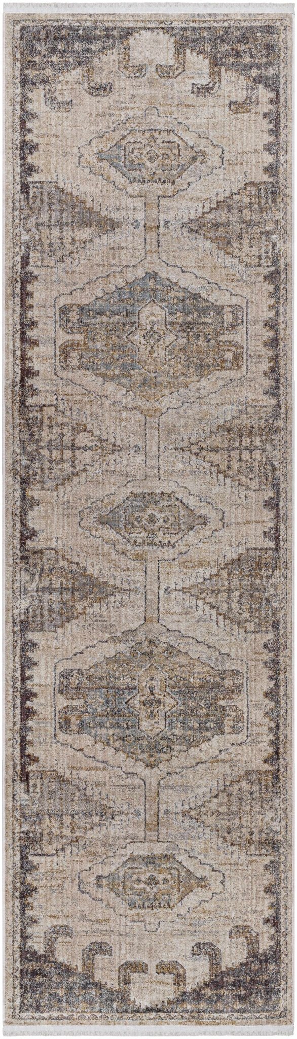 Traditional Turkish Design Beige Machine Woven Rug - Image 8