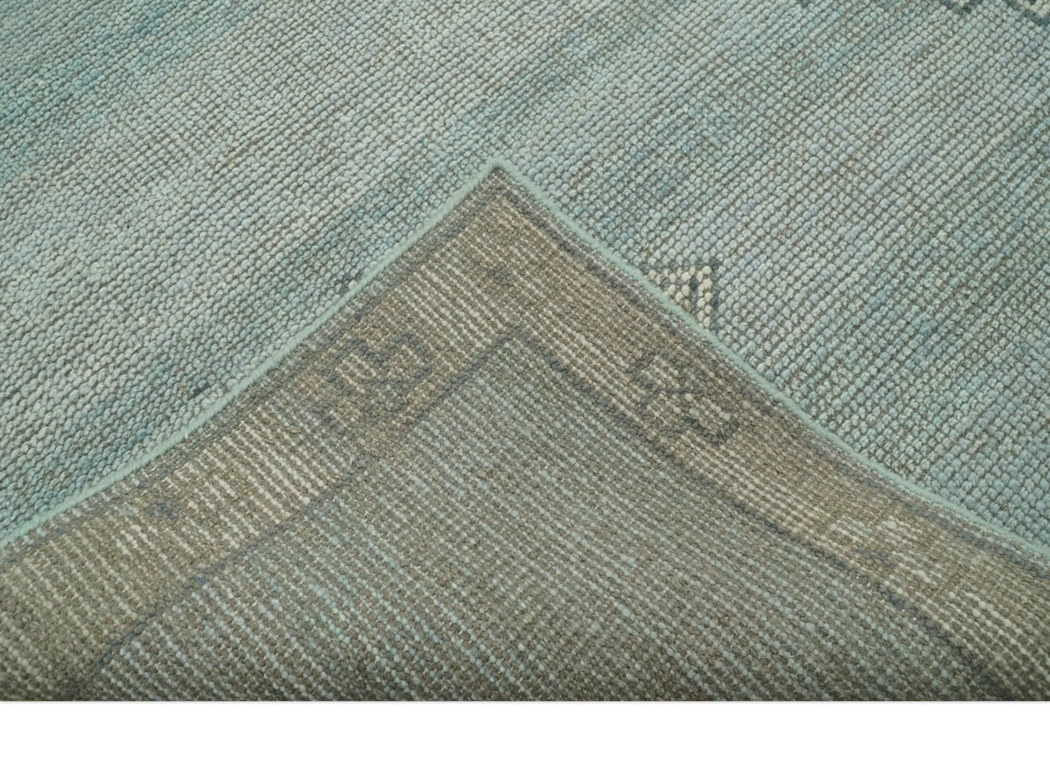 Traditional Medallion Design Blue and Beige Hand Knotted Wool Rug Custom Made - Image 3
