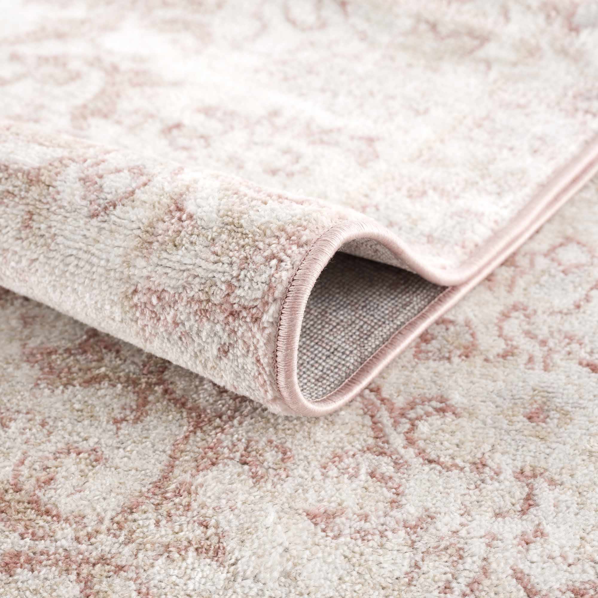 Traditional Turkish Design Pink gold and Off white medium pile Area Rug - Image 10
