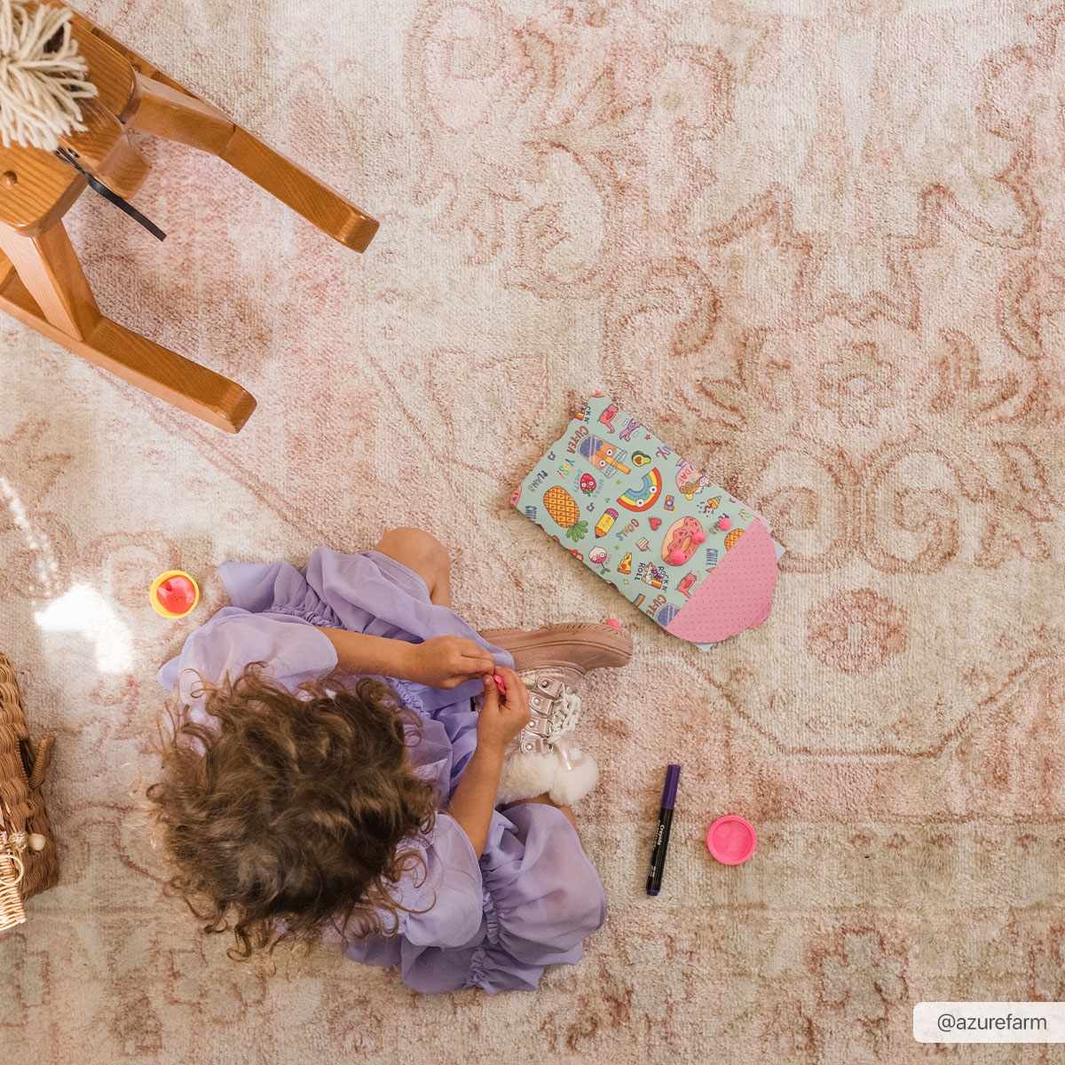 Traditional Turkish Design Pink gold and Off white medium pile Area Rug - Image 3