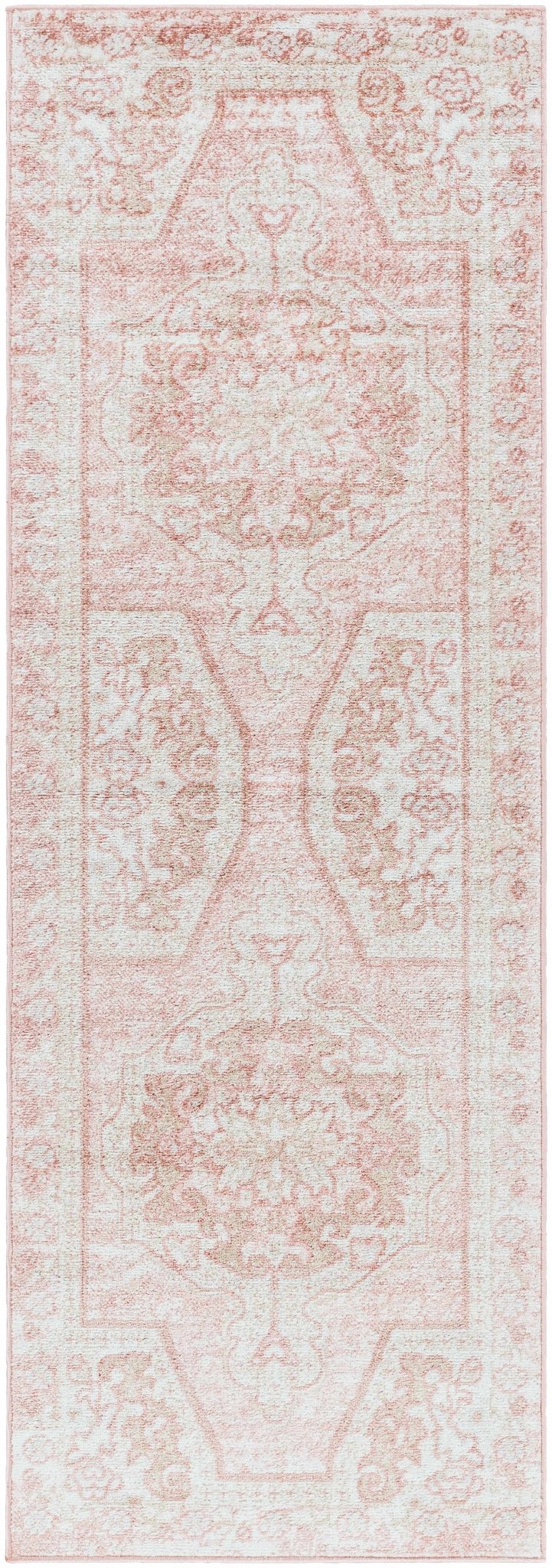 Traditional Turkish Design Pink gold and Off white medium pile Area Rug - Image 4