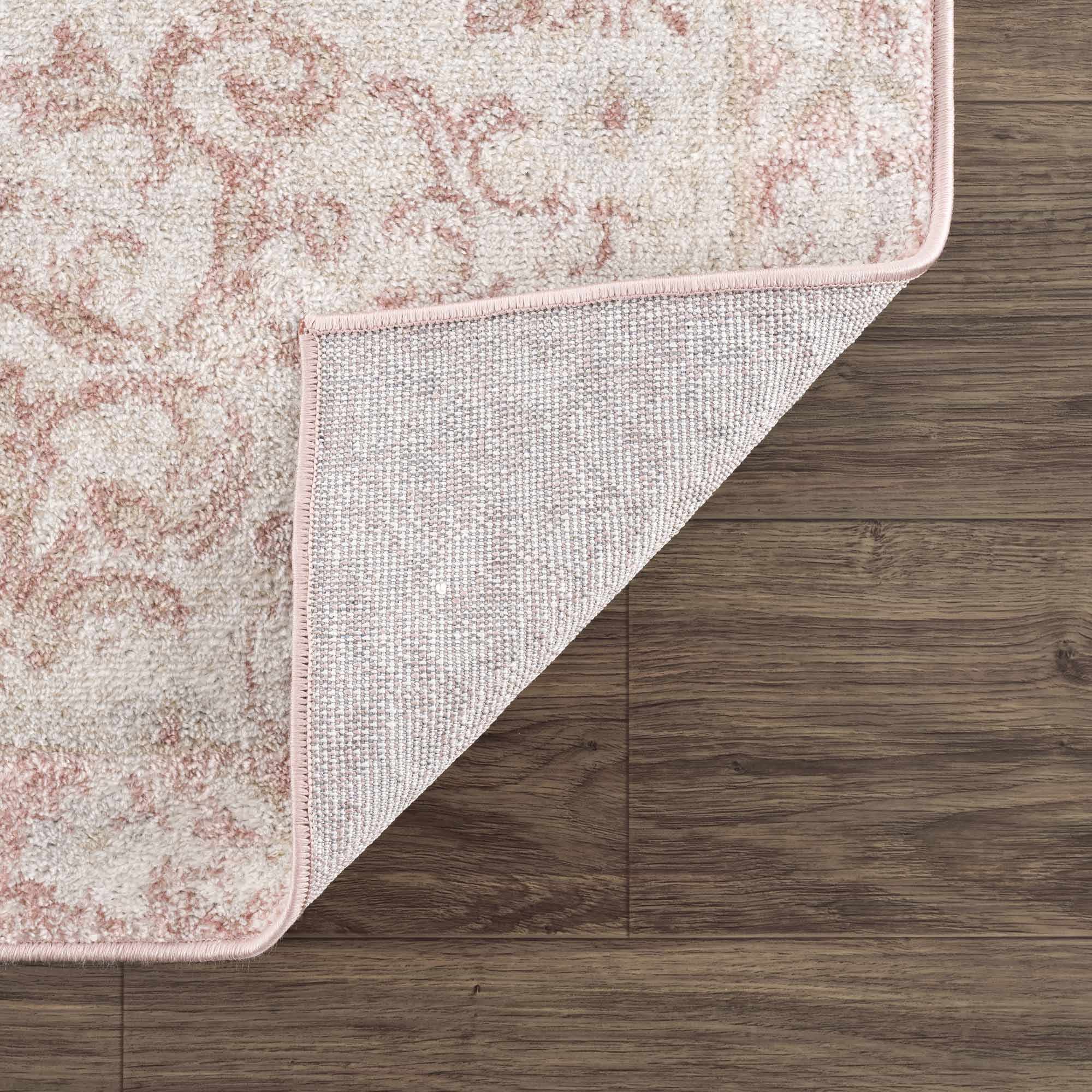 Traditional Turkish Design Pink gold and Off white medium pile Area Rug - Image 8