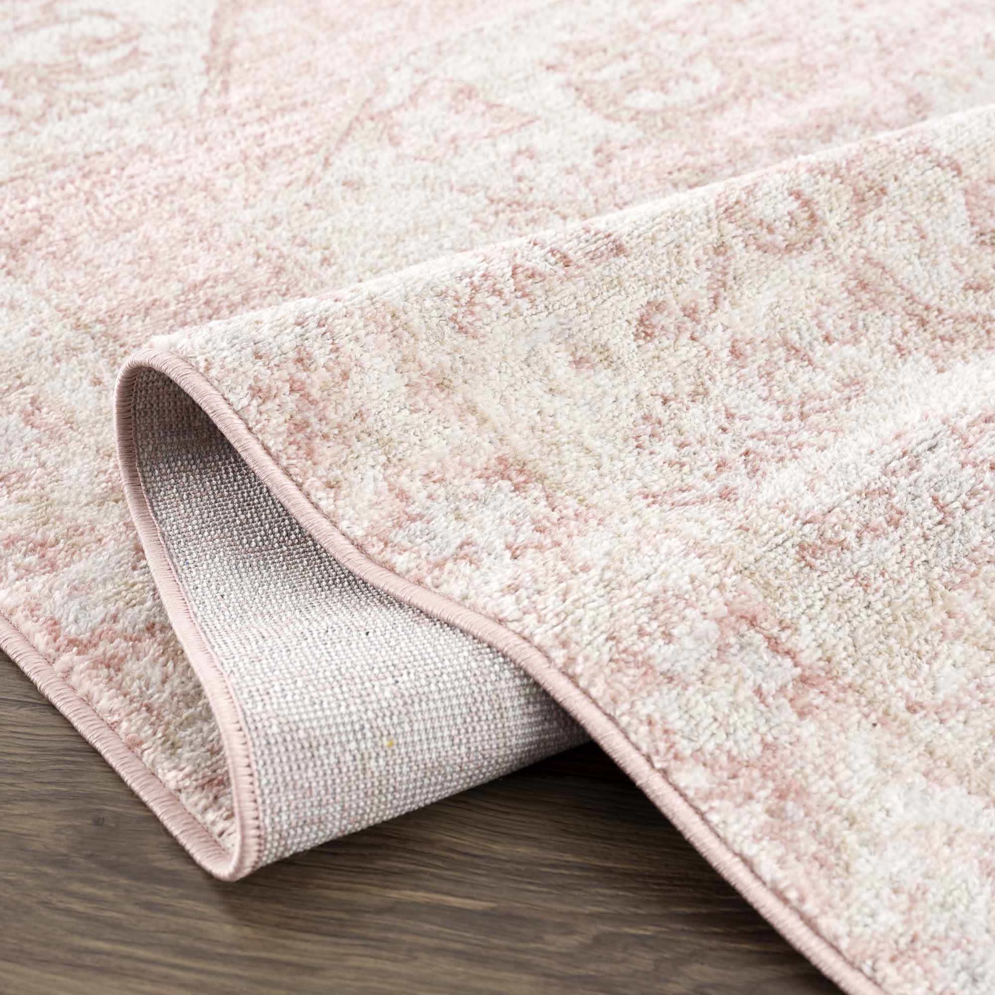 Traditional Turkish Design Pink gold and Off white medium pile Area Rug - Image 9