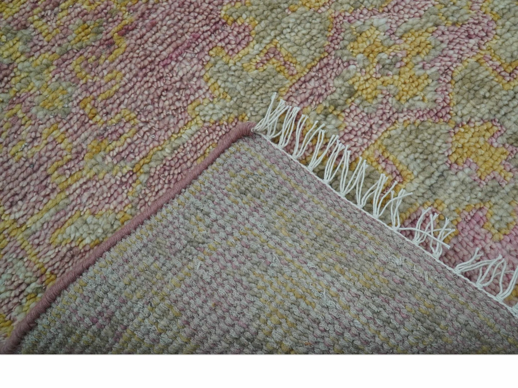 Traditional Turkish Design Pink Hand Knotted 3X5 Wool Rug - Image 5