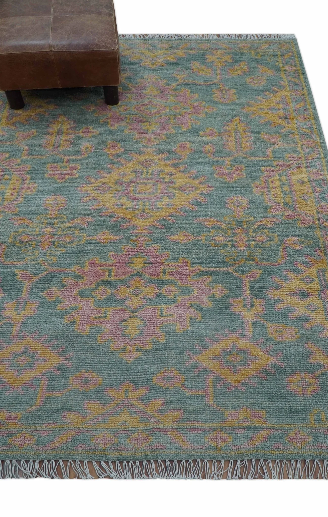 Turkish Design Pink Hand Knotted 4x6 Wool Area Rug - Image 9