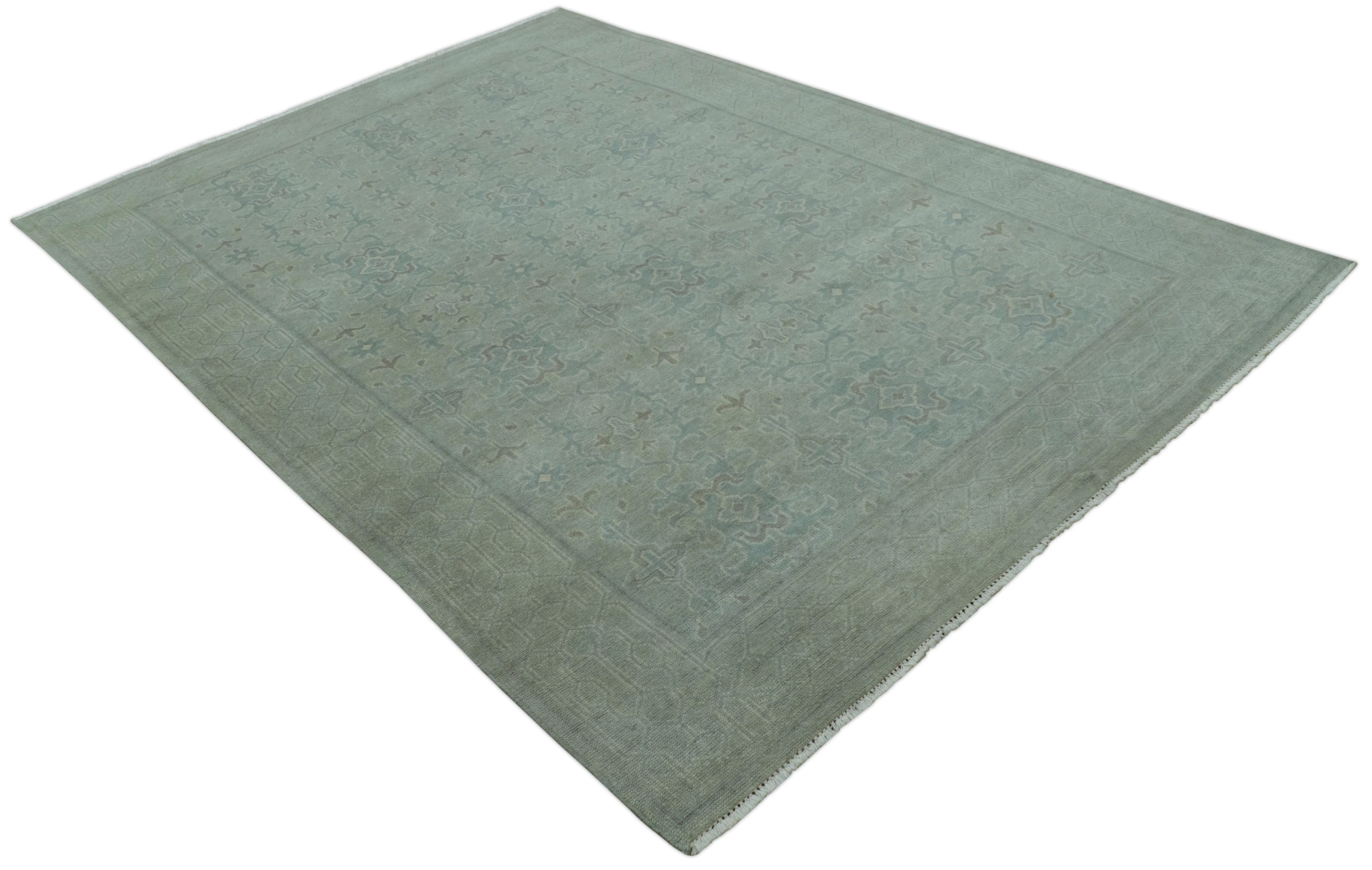 Traditional Turkish  Design Silver And Gray 6x8.7 Hand Knotted Wool Rug - Image 12