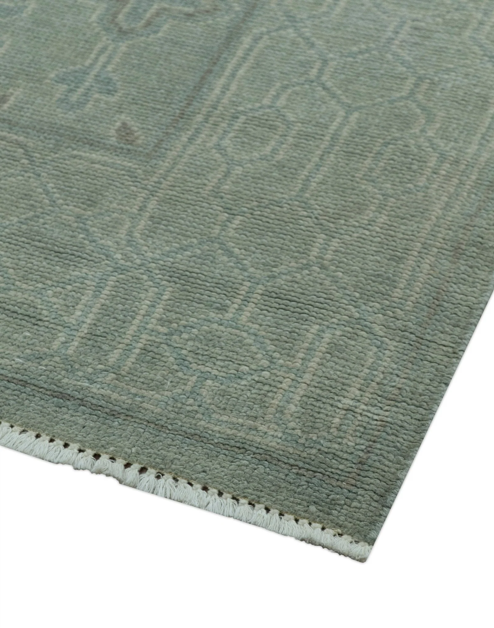 Traditional Turkish  Design Silver And Gray 6x8.7 Hand Knotted Wool Rug - Image 8