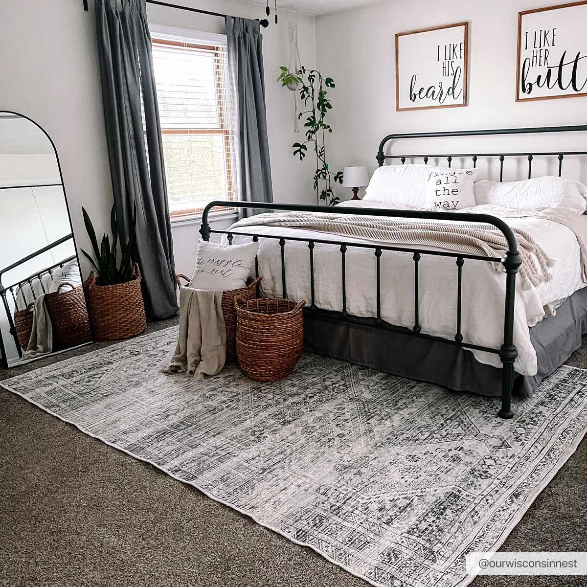 Earthy Neutral Traditional Turkish Machine Woven Beige and Charcoal Machine Washable Rug - Image 10