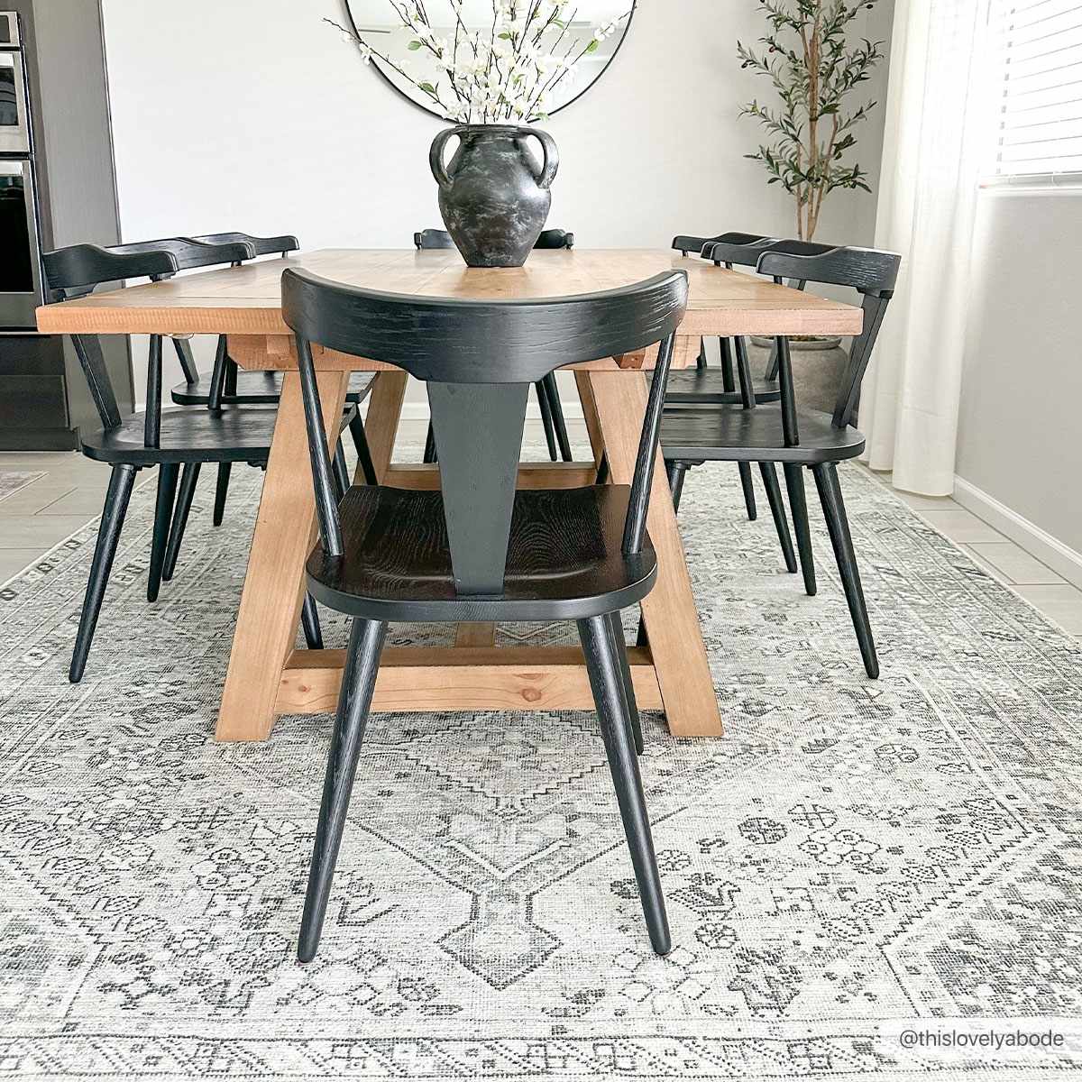 Earthy Neutral Traditional Turkish Machine Woven Beige and Charcoal Machine Washable Rug - Image 11
