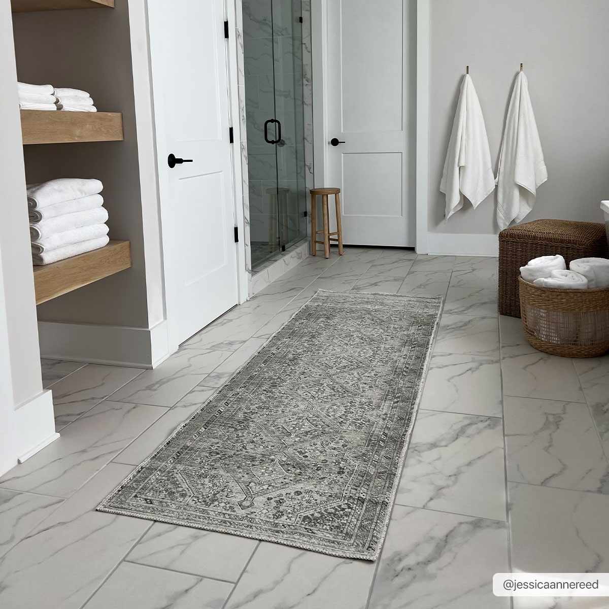Earthy Neutral Traditional Turkish Machine Woven Beige and Charcoal Machine Washable Rug - Image 8