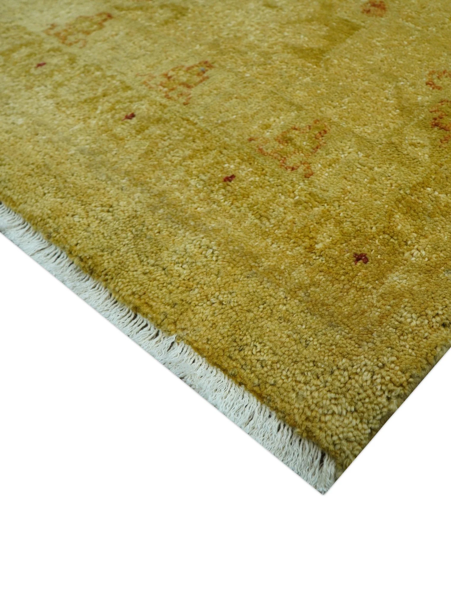 Traditional Oushak Design Olive And Rust Hand Knotted 9x12 Wool Area Rug - Image 8