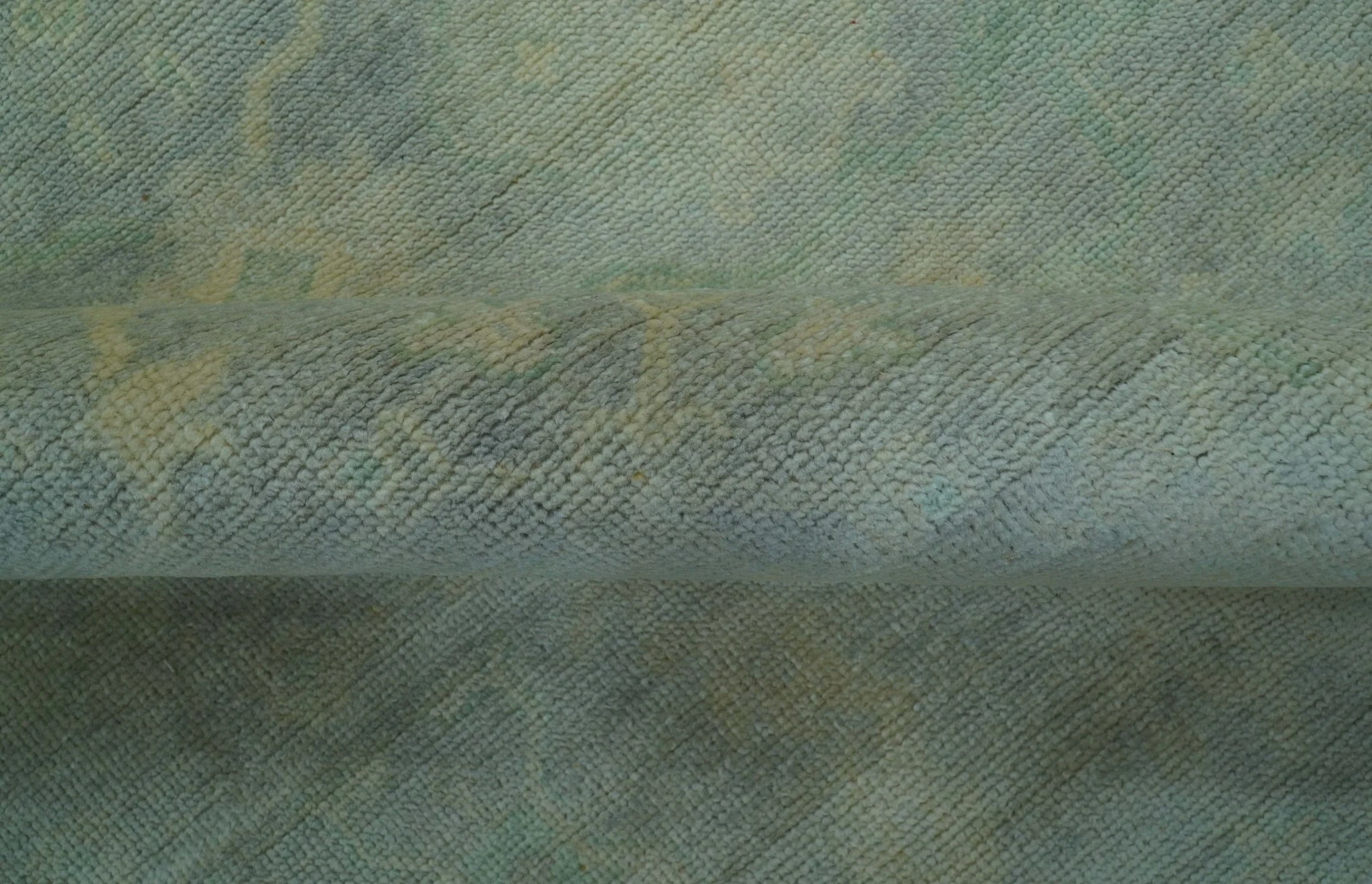 Traditional Oushak Beige And Blue 10x14 Hand Knotted Wool Area Rug - Image 5