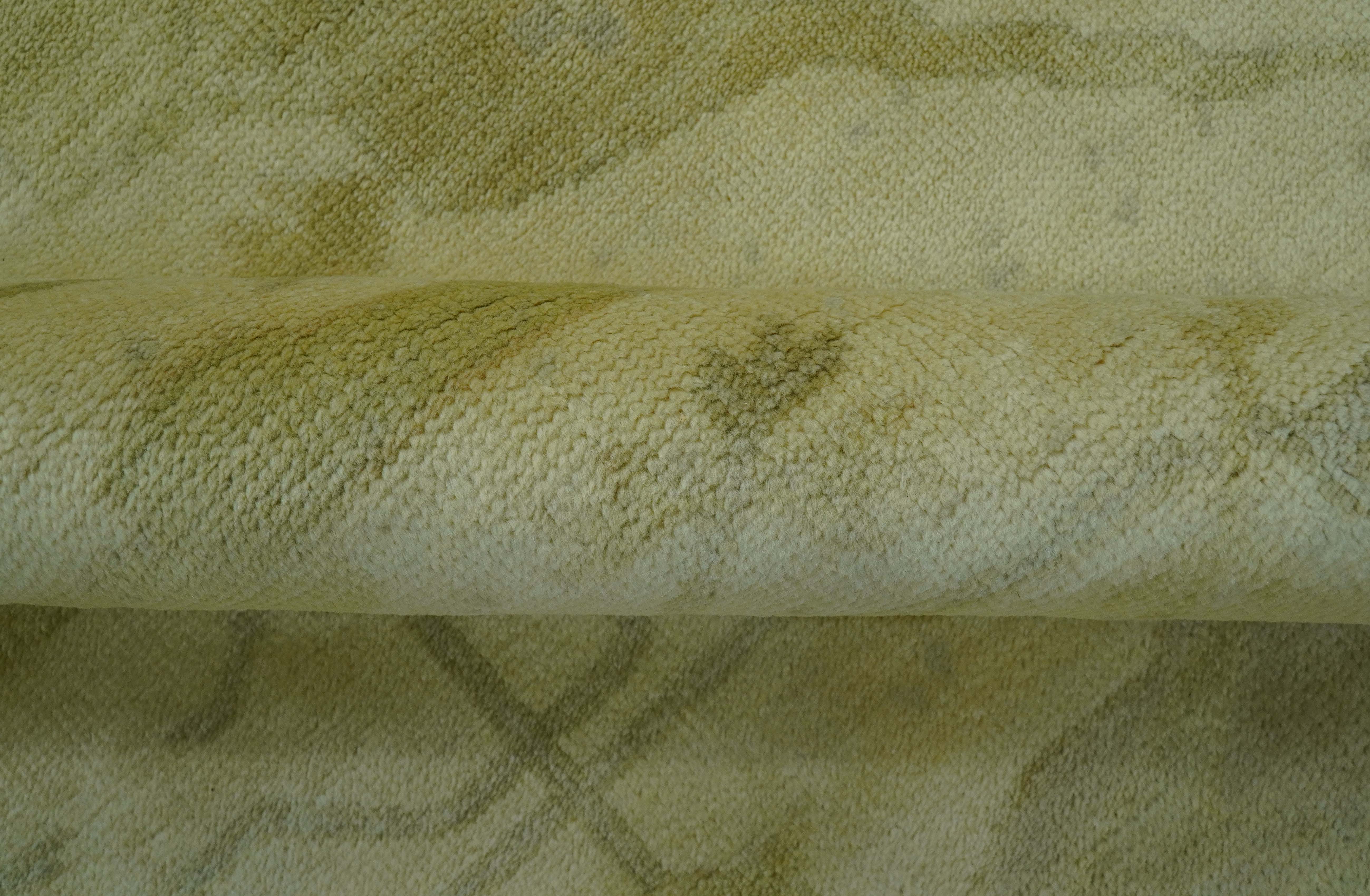 Traditional Oushak Design Beige And Brown 10x10 Hand Knotted Wool Area Rug - Image 6
