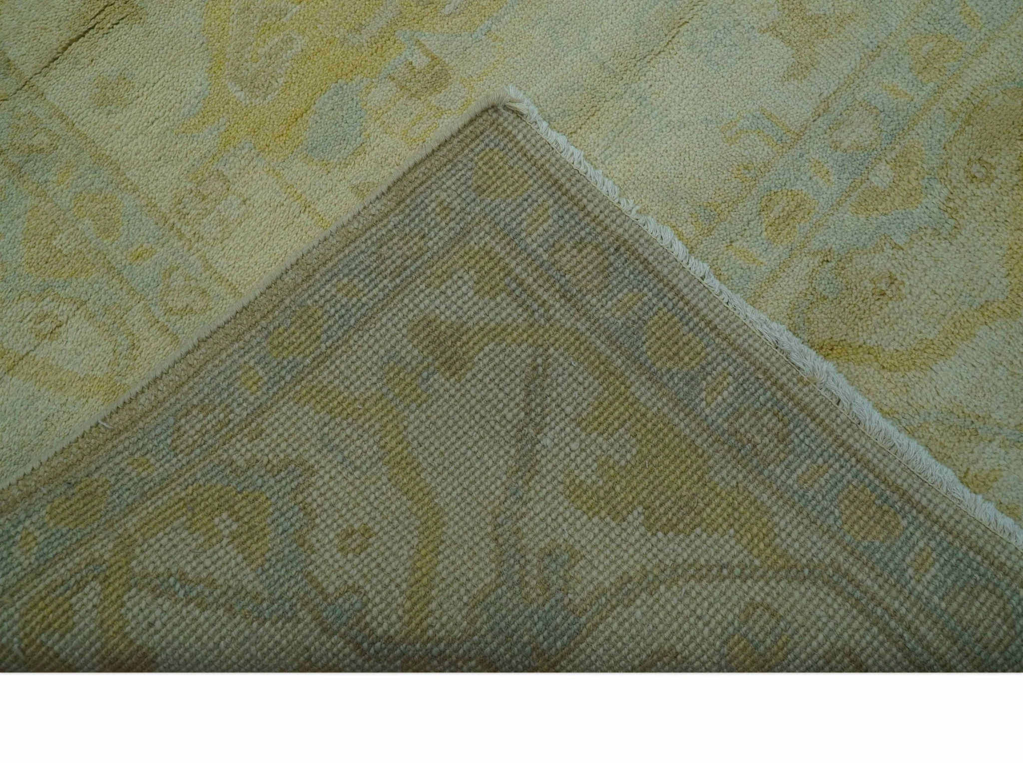 Traditional Oushak Design Beige And Gold 6x9 Hand Knotted Wool Area Rug - Image 7