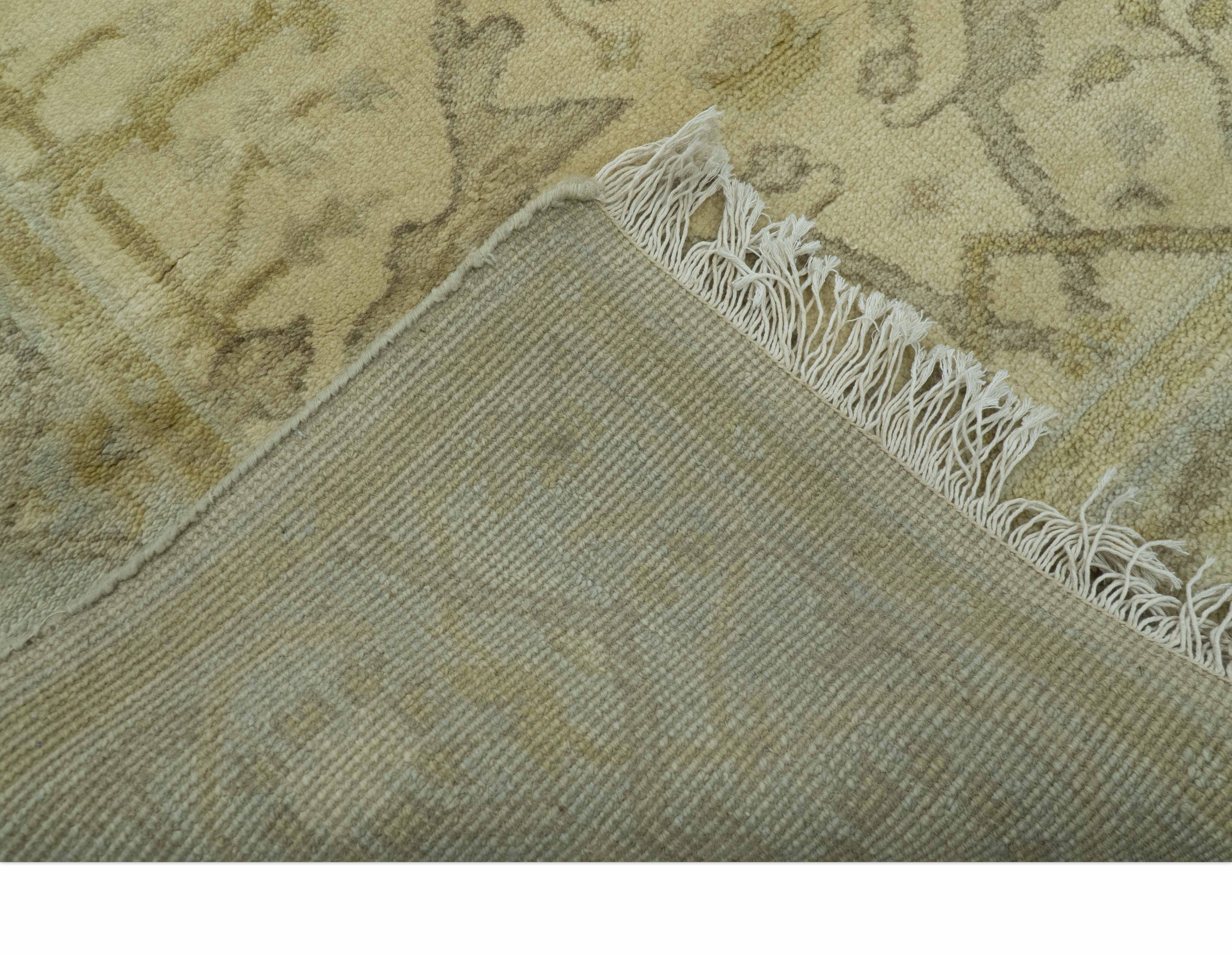 Traditional Oushak Design  Beige And Gray 4x6 Hand Knotted Wool Area Rug - Image 3