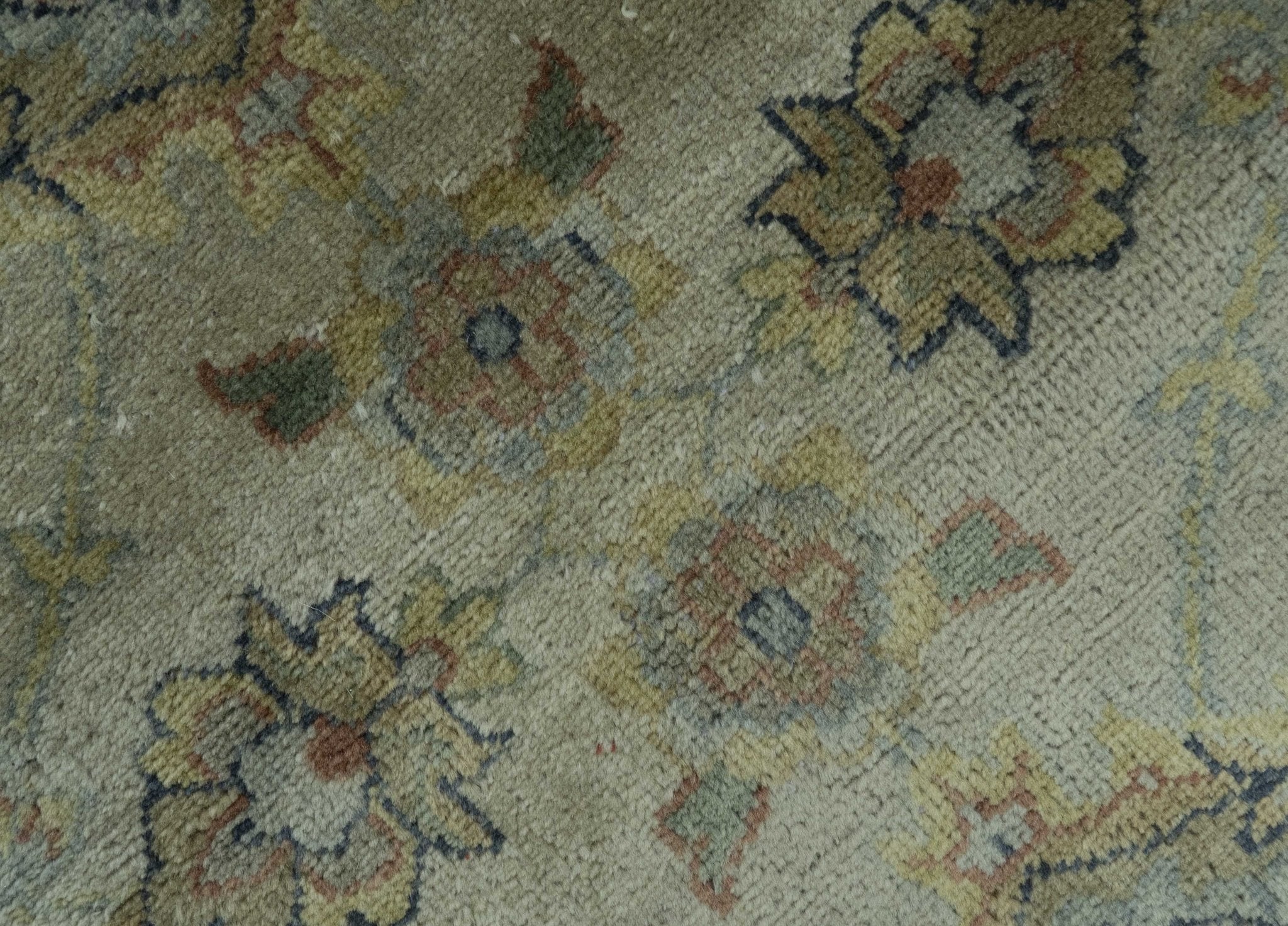Traditional Turkish Design Beige And Rust 6x9 Hand Knotted Wool Area Rug - Image 6