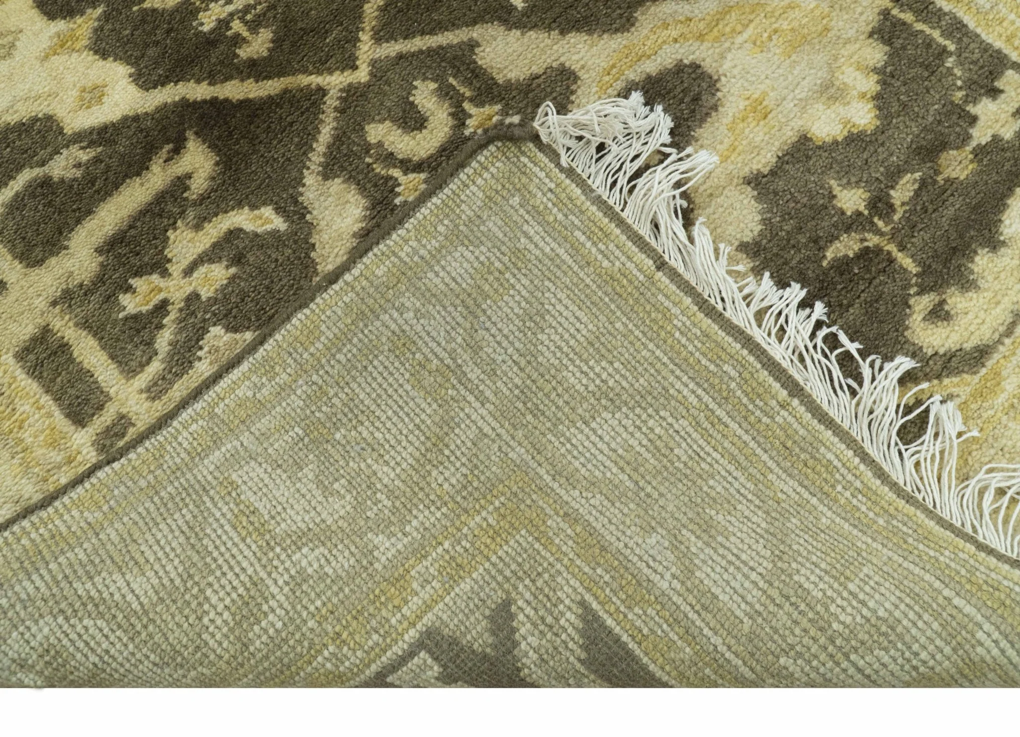 Traditional Turkish Oushak Design Beige And Brown 3x5 Hand Knotted Wool Area Rug - Image 5