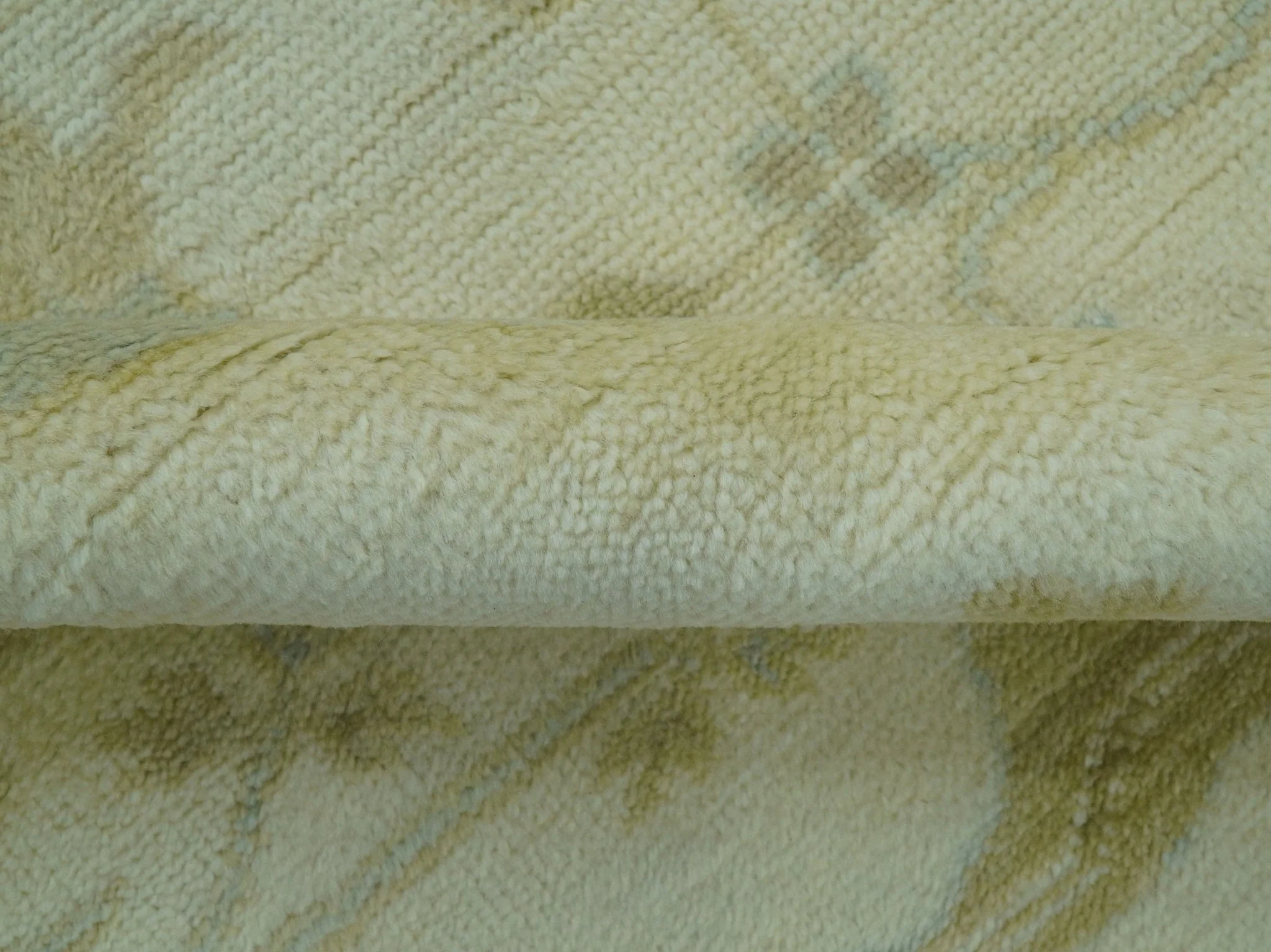 Traditional Oushak Design Ivory And Brown Hand Knotted 8x10 Wool Area Rug - Image 6