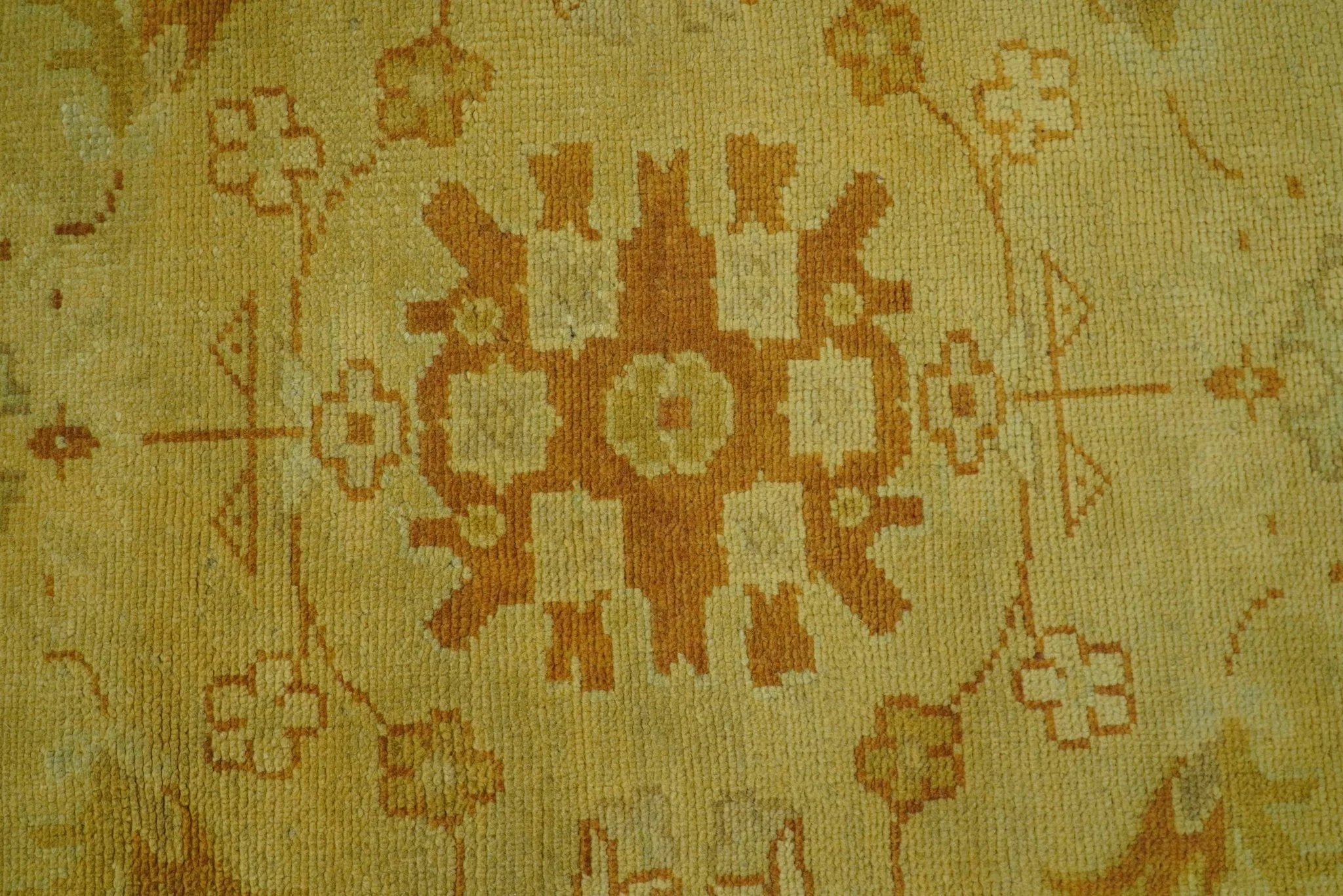 Traditional Design Antique beige and rust 8x10 Hand Knotted Wool Area Rug - Image 4