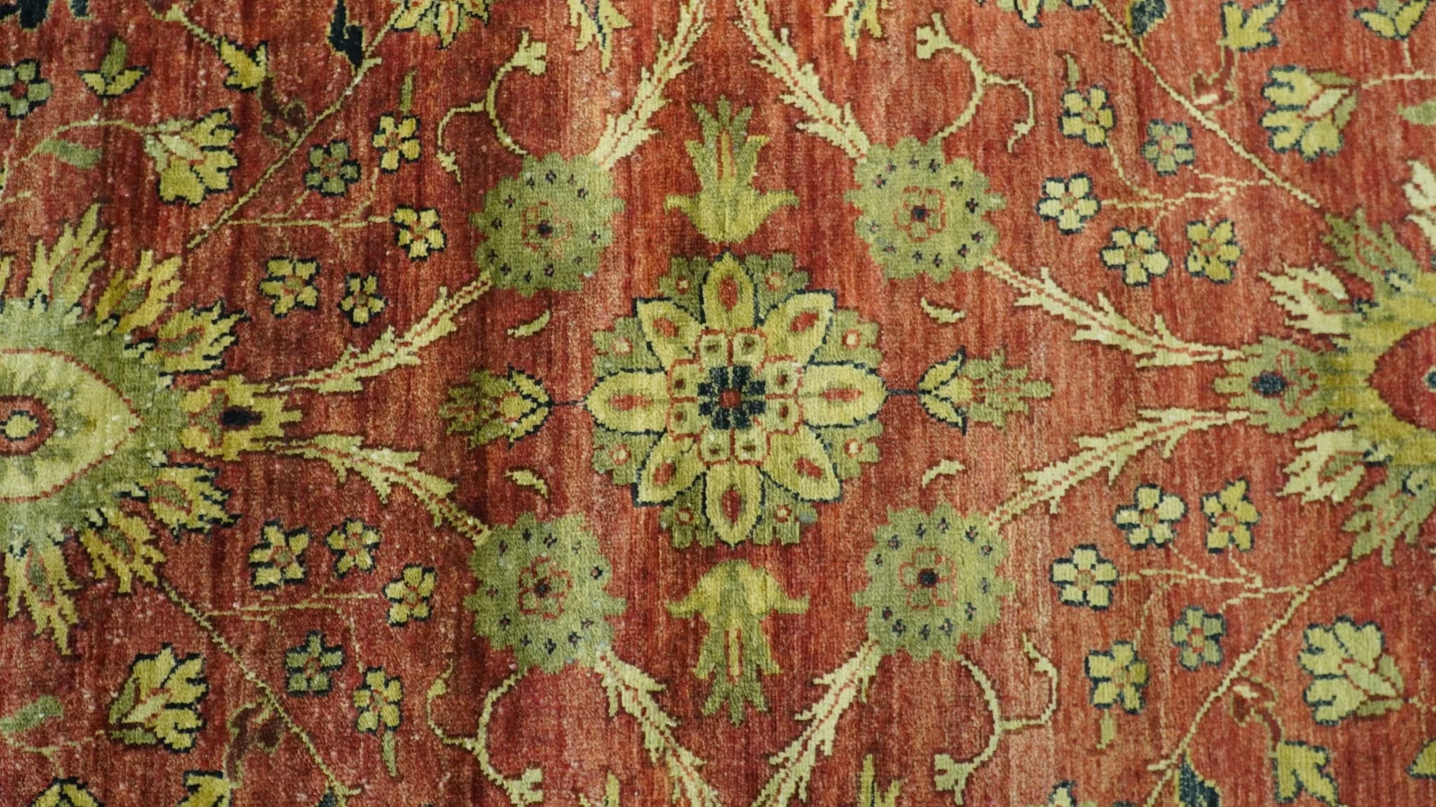 Traditional Fine Turkish design Rust And Beige 8x10 Hand Knotted Wool Area Rug - Image 5