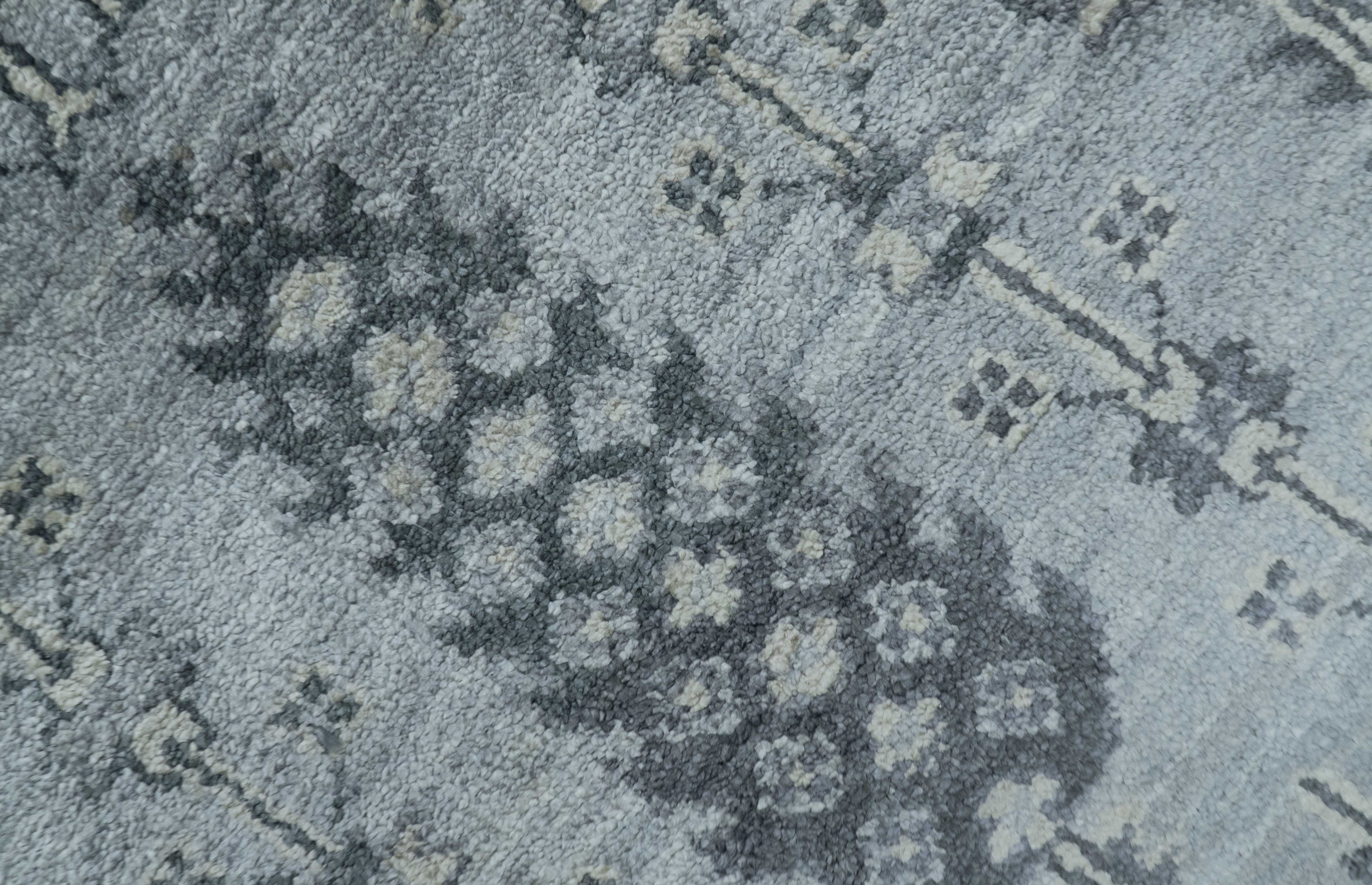 Tree of Life Silver And Gray 6x9 Hand Knotted Bamboo Silk Area Rug - Image 8