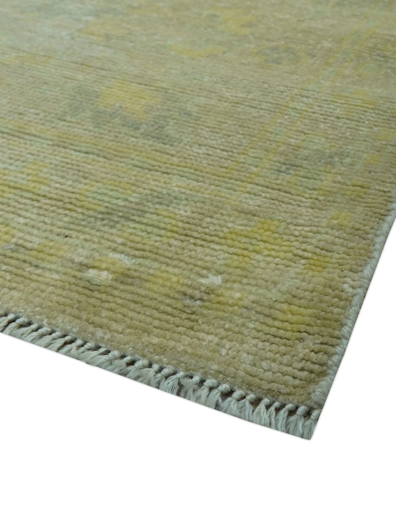 Traditional Turkish (Oushak) Design Gold And Gray Hand Knotted 8x10 Wool Area Rug - Image 3