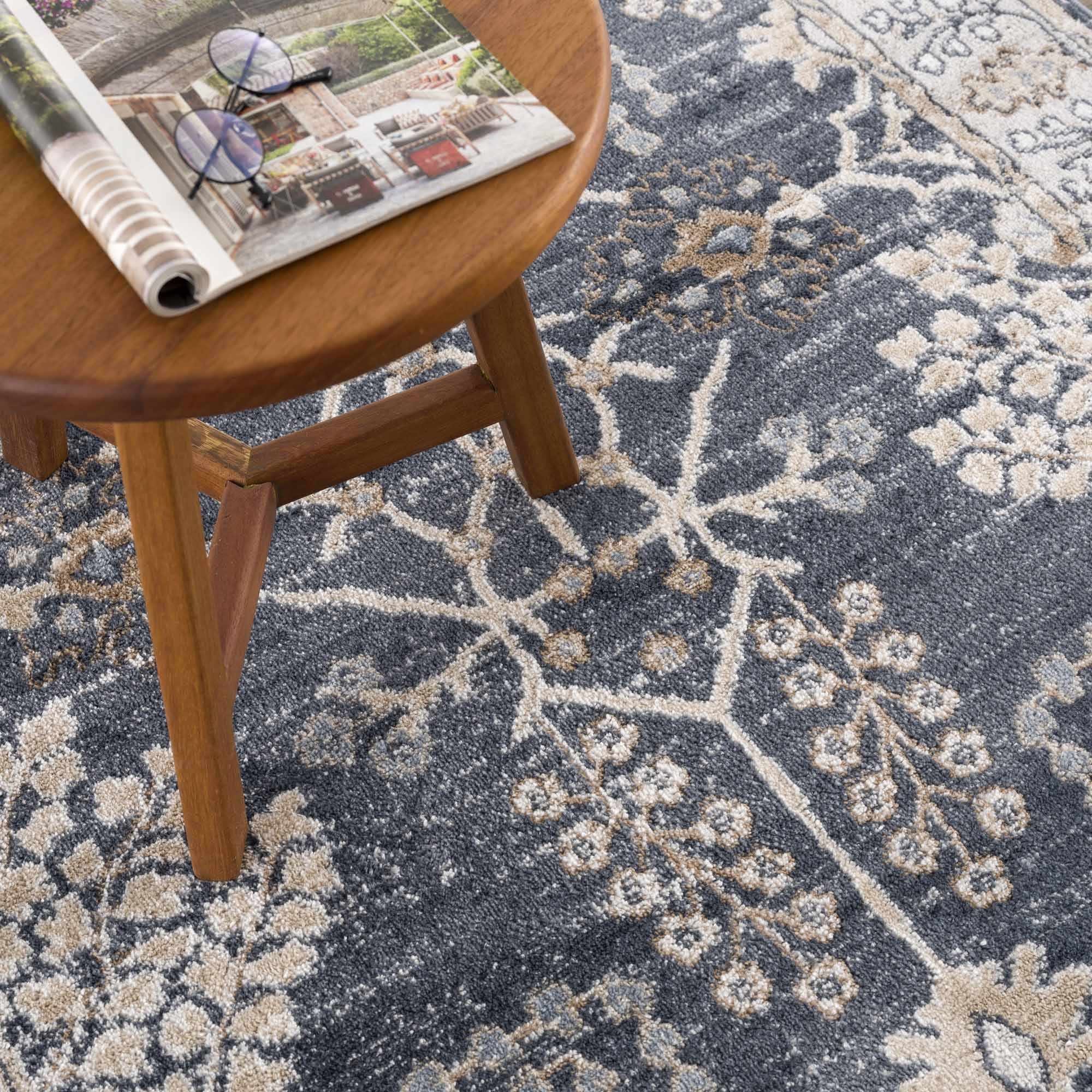Traditional Design Charcoal, Beige and Camel Medium pile Area rug - Image 11