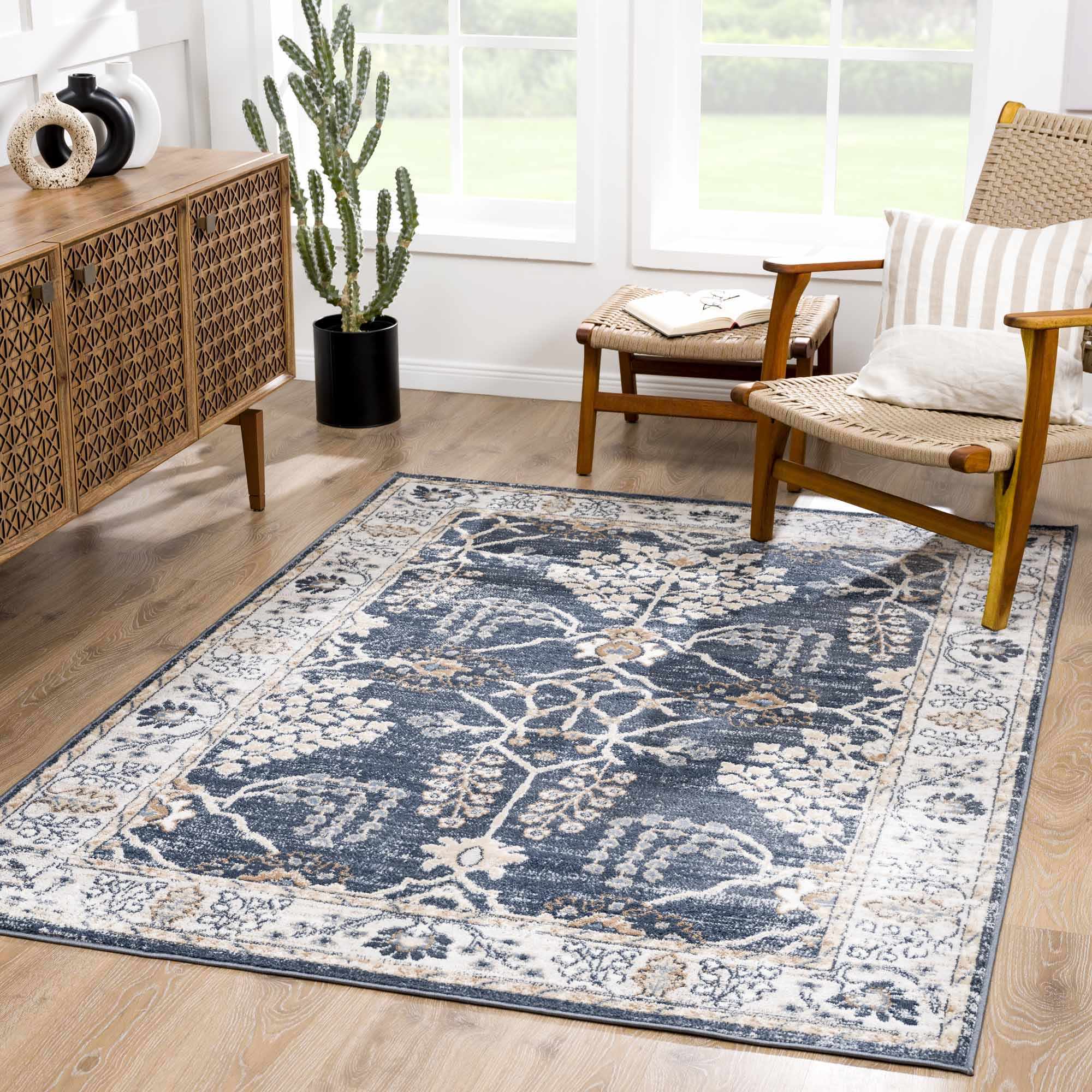 Traditional Design Charcoal, Beige and Camel Medium pile Area rug - Image 2