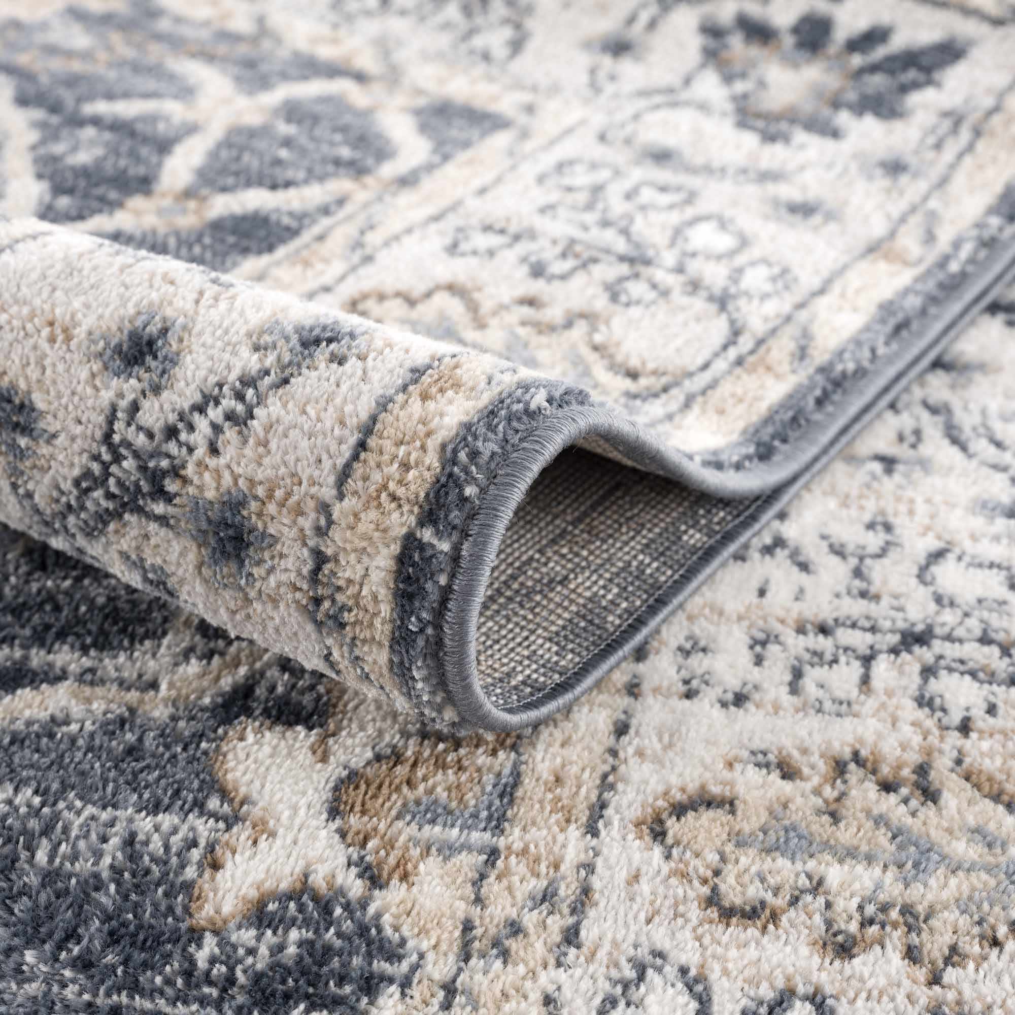 Traditional Design Charcoal, Beige and Camel Medium pile Area rug - Image 7