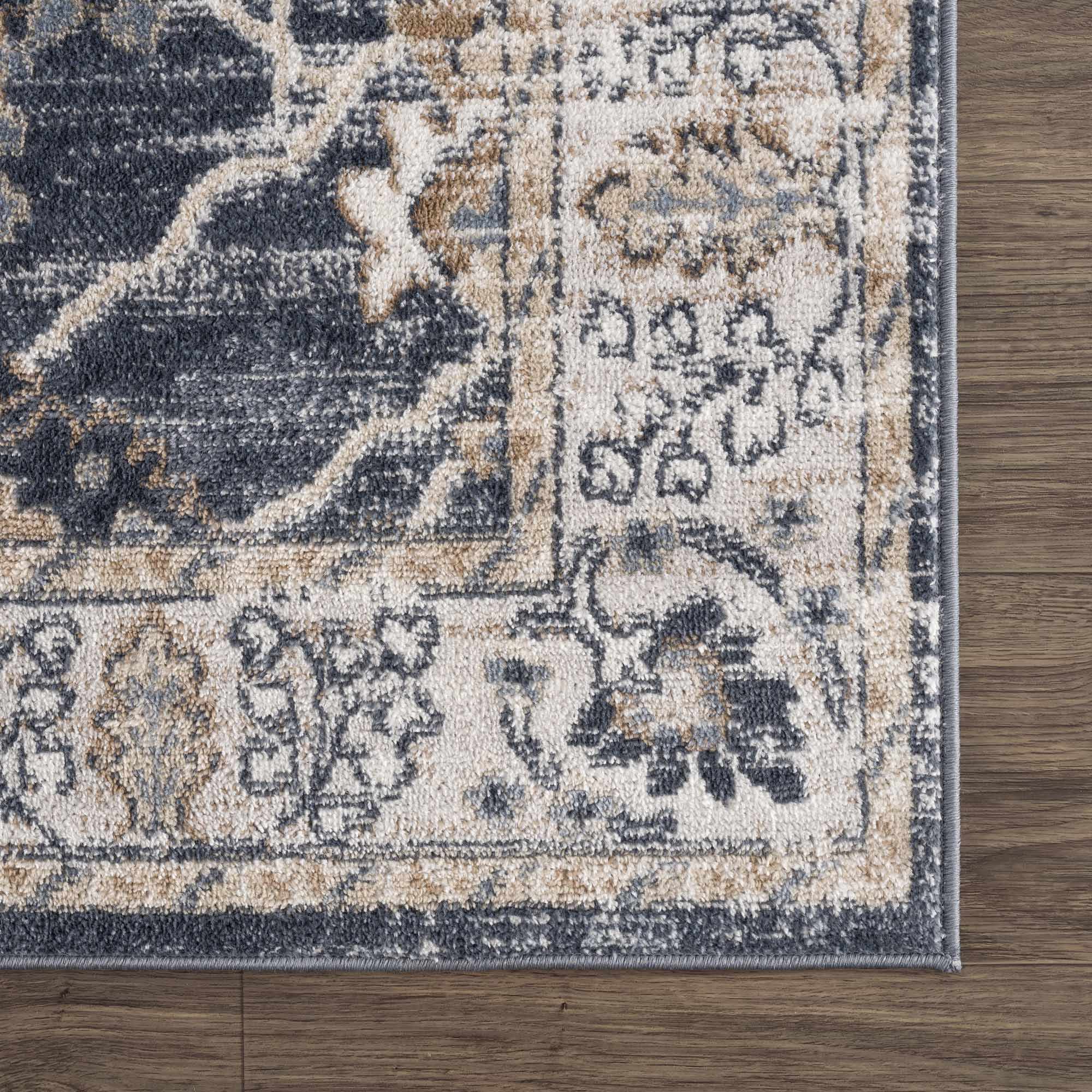 Traditional Design Charcoal, Beige and Camel Medium pile Area rug - Image 8