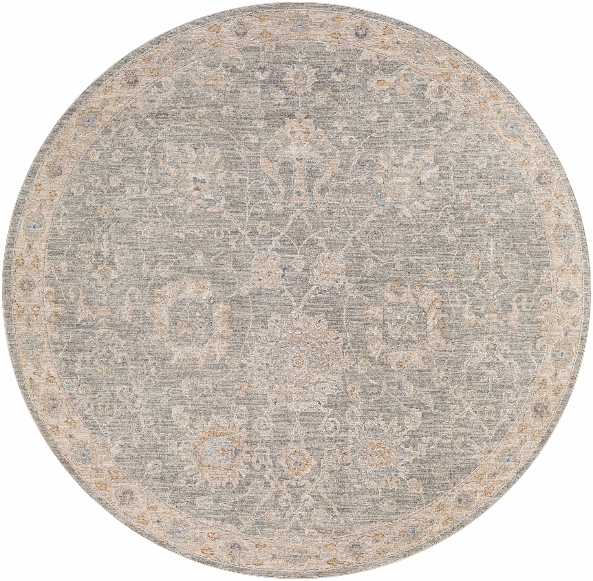 Traditional Vintage Style Gray, Beige, Violet and White Medium Pile Rug - Image 18