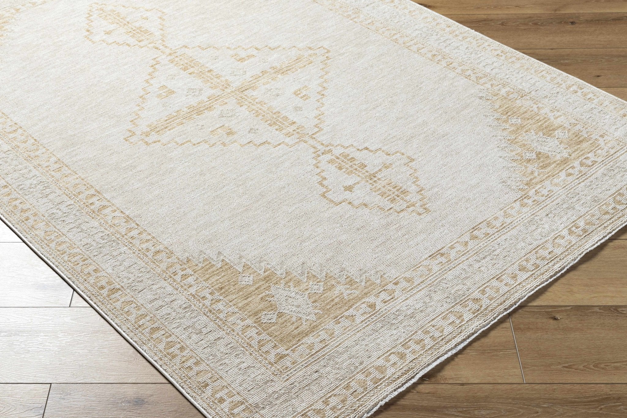 Transitional Bohemian Design Tan Machine Woven Rug - Image 3
