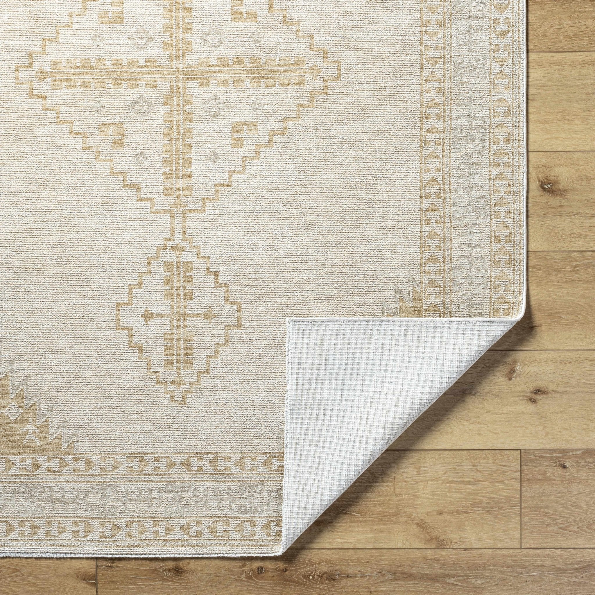 Transitional Bohemian Design Tan Machine Woven Rug - Image 4
