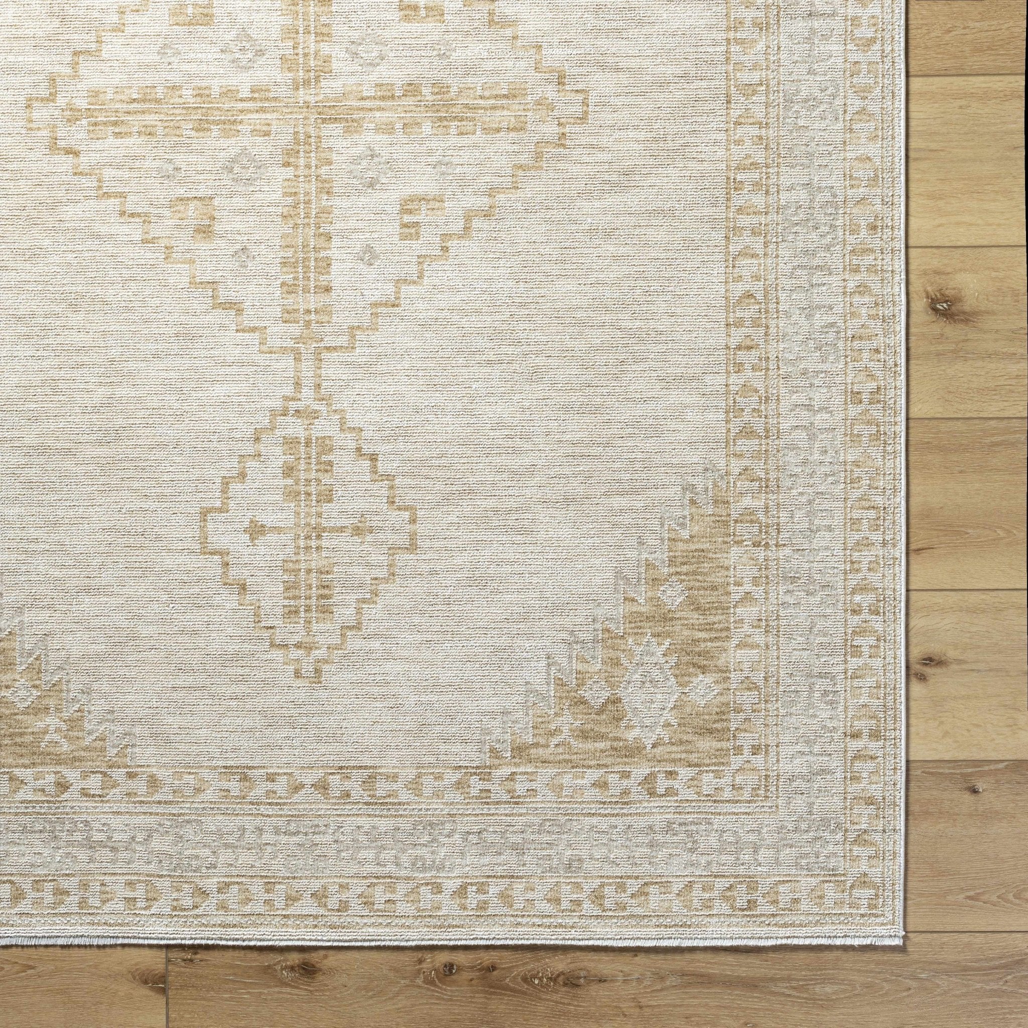 Transitional Bohemian Design Tan Machine Woven Rug - Image 6