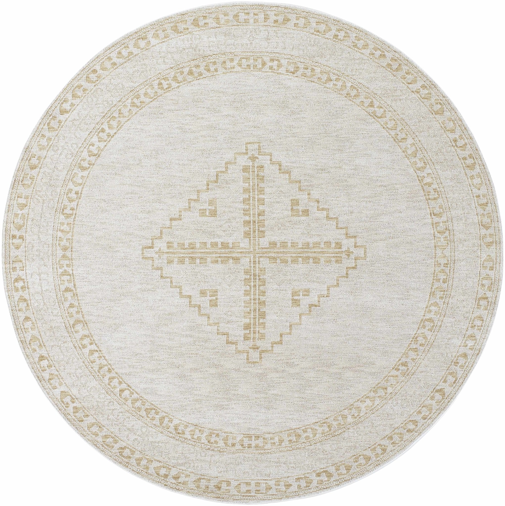 Transitional Bohemian Design Tan Machine Woven Rug - Image 8