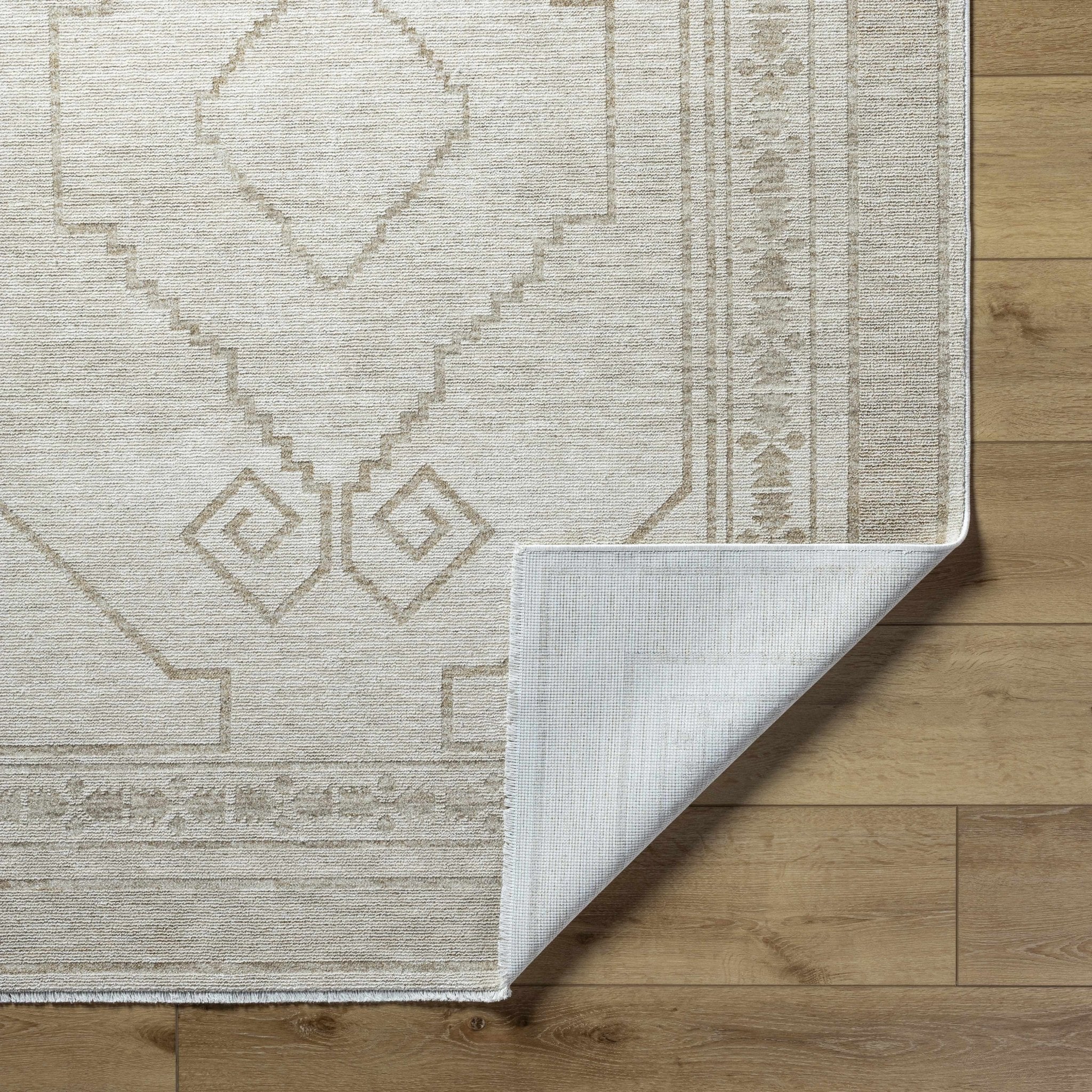 Transitional Bohemian Silver Machine Woven Rug - Image 4